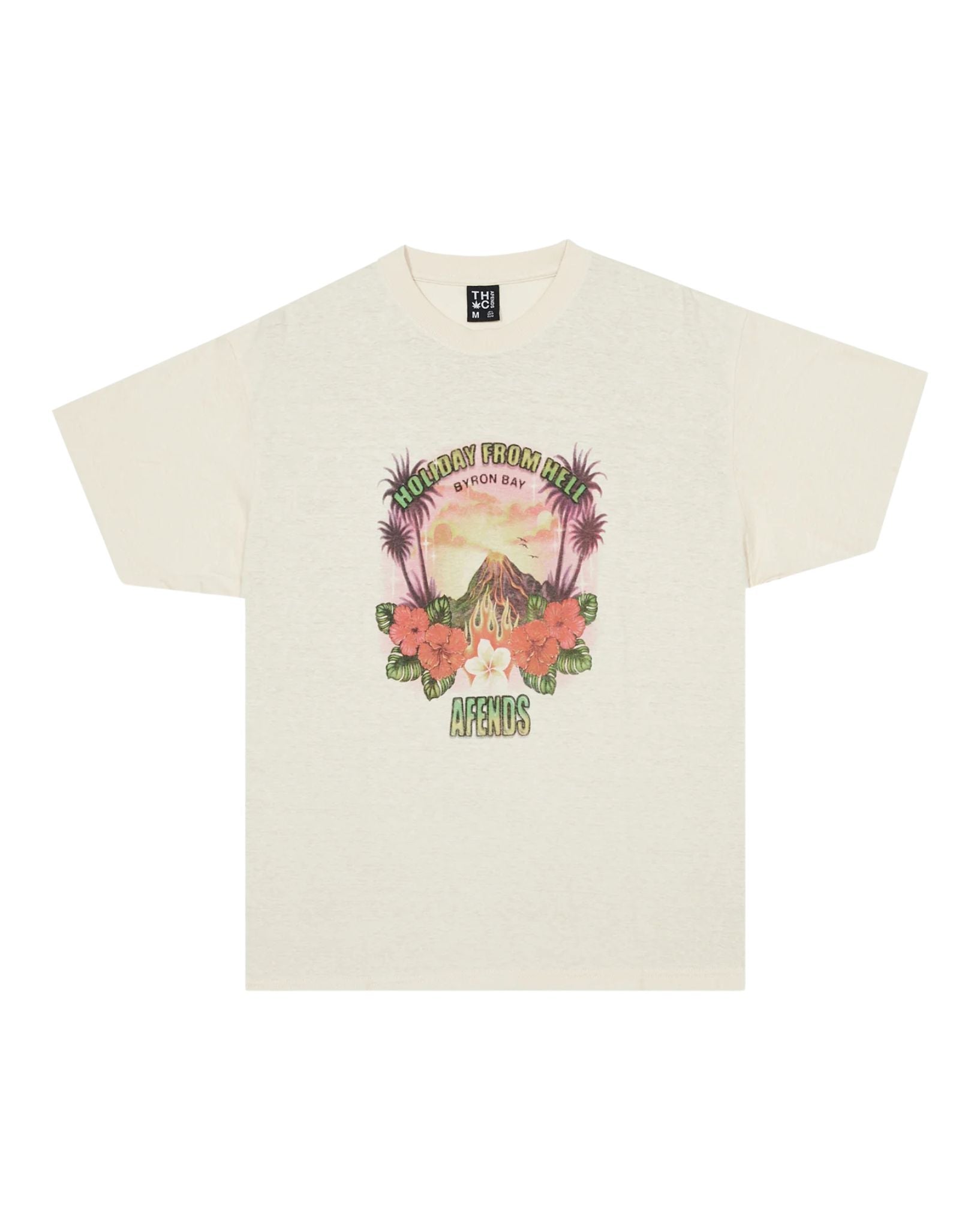 Afends Mens Holiday Graphic Boxy  T-Shirt - Sand