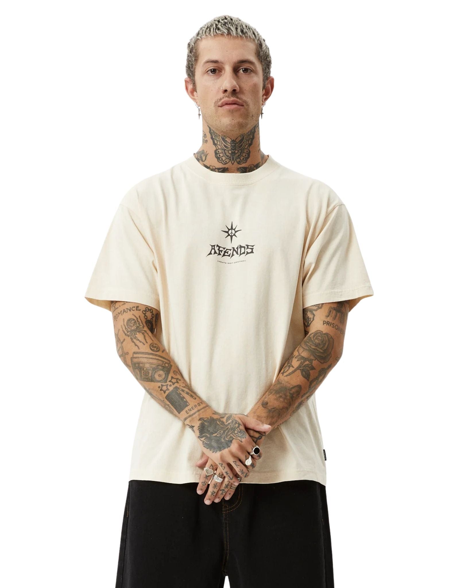 Afends Mens Peace Out Boxy Fit Tee