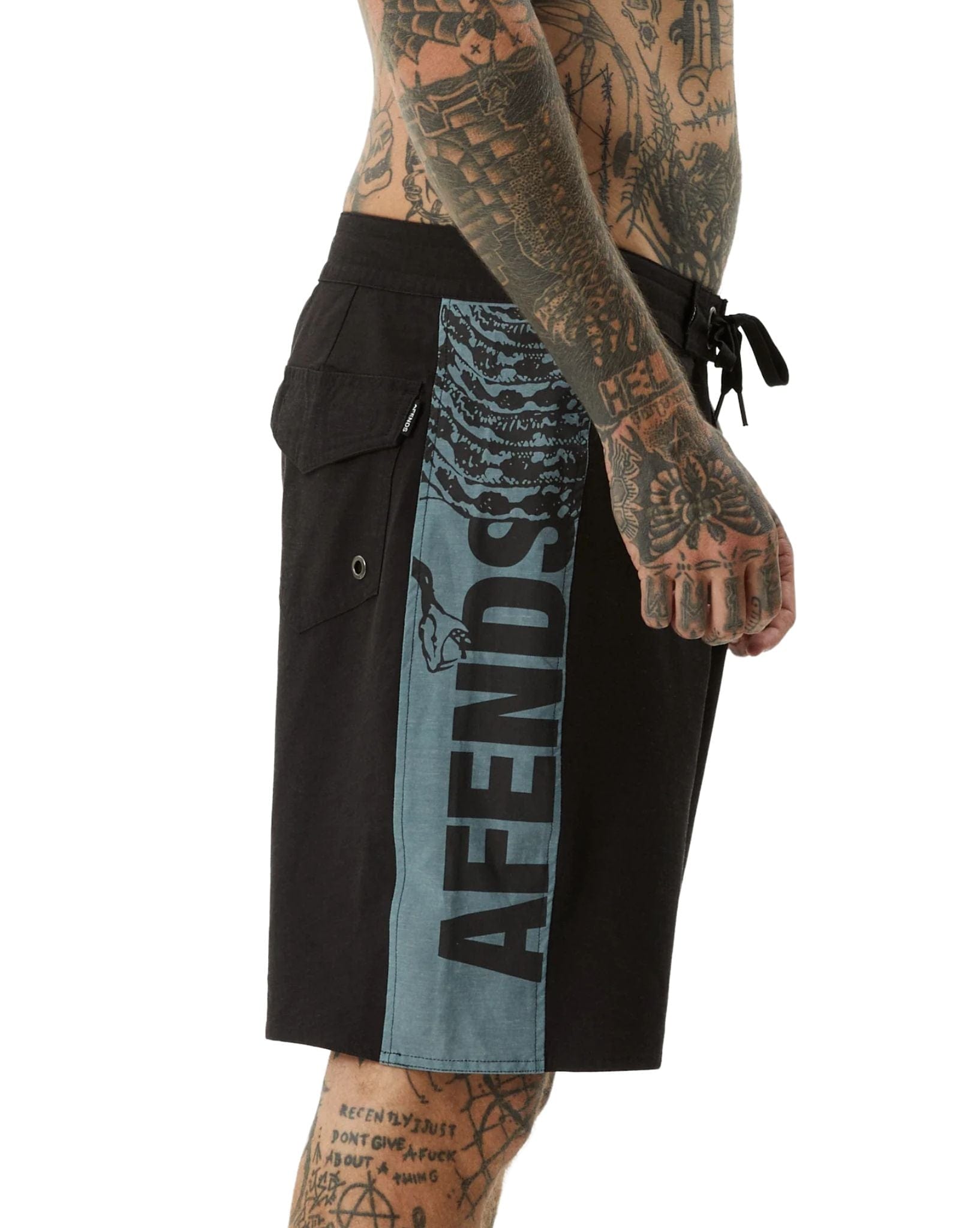Afends Mens Tread Boardshorts 18" - Black