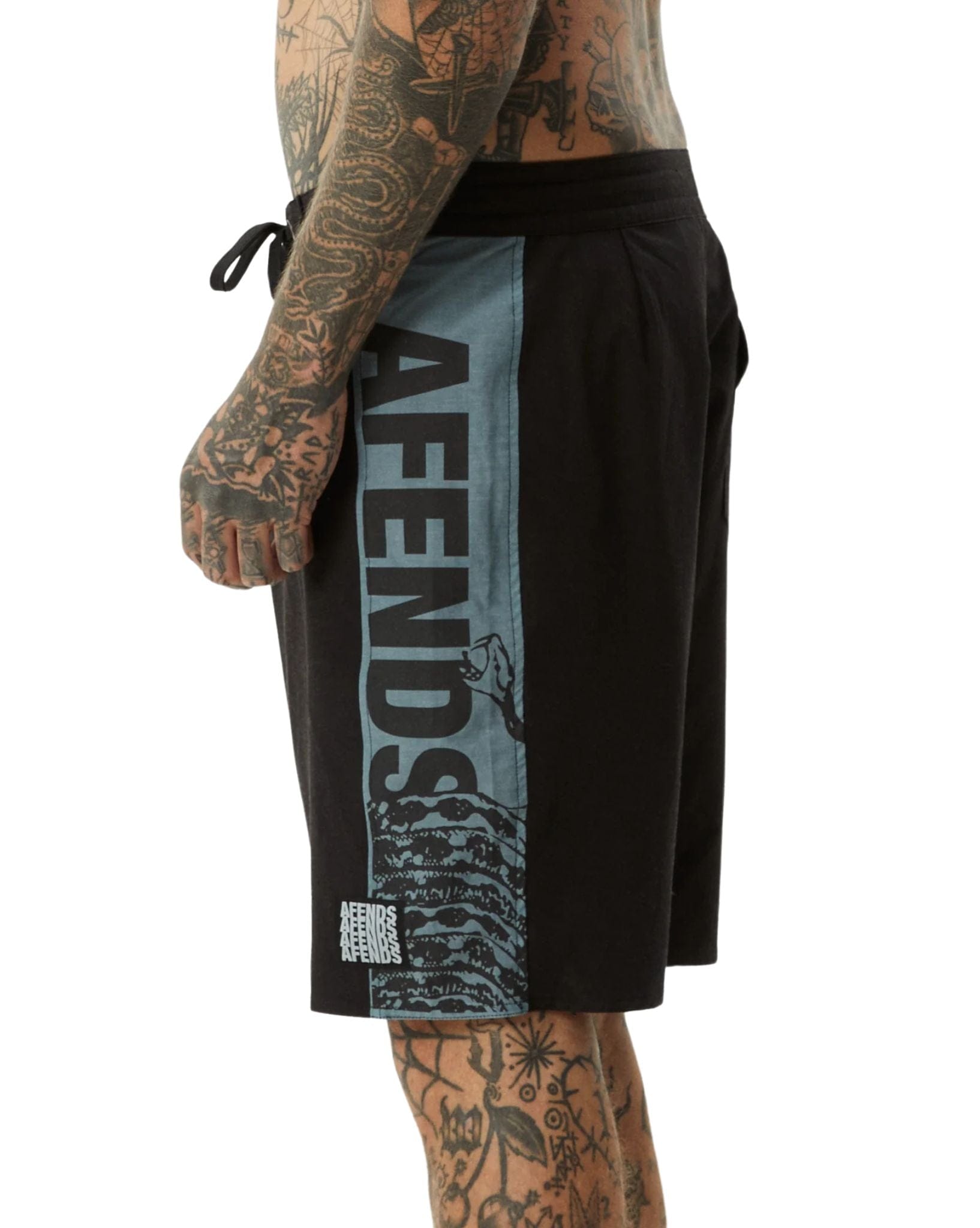 Afends Mens Tread Boardshorts 18" - Black