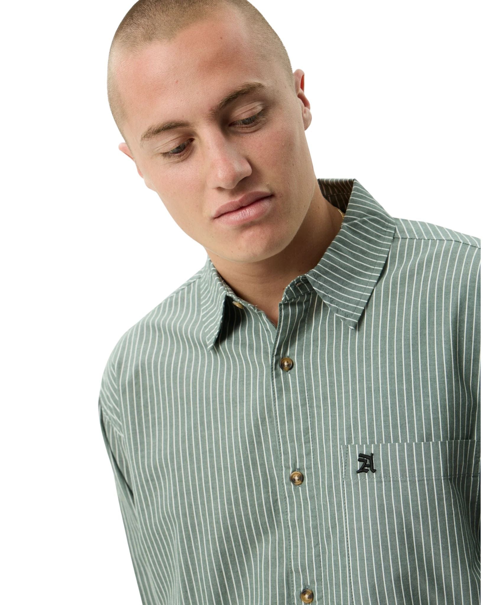 Afends Pinned - Organic Oversized Striped Long Sleeve Shirt