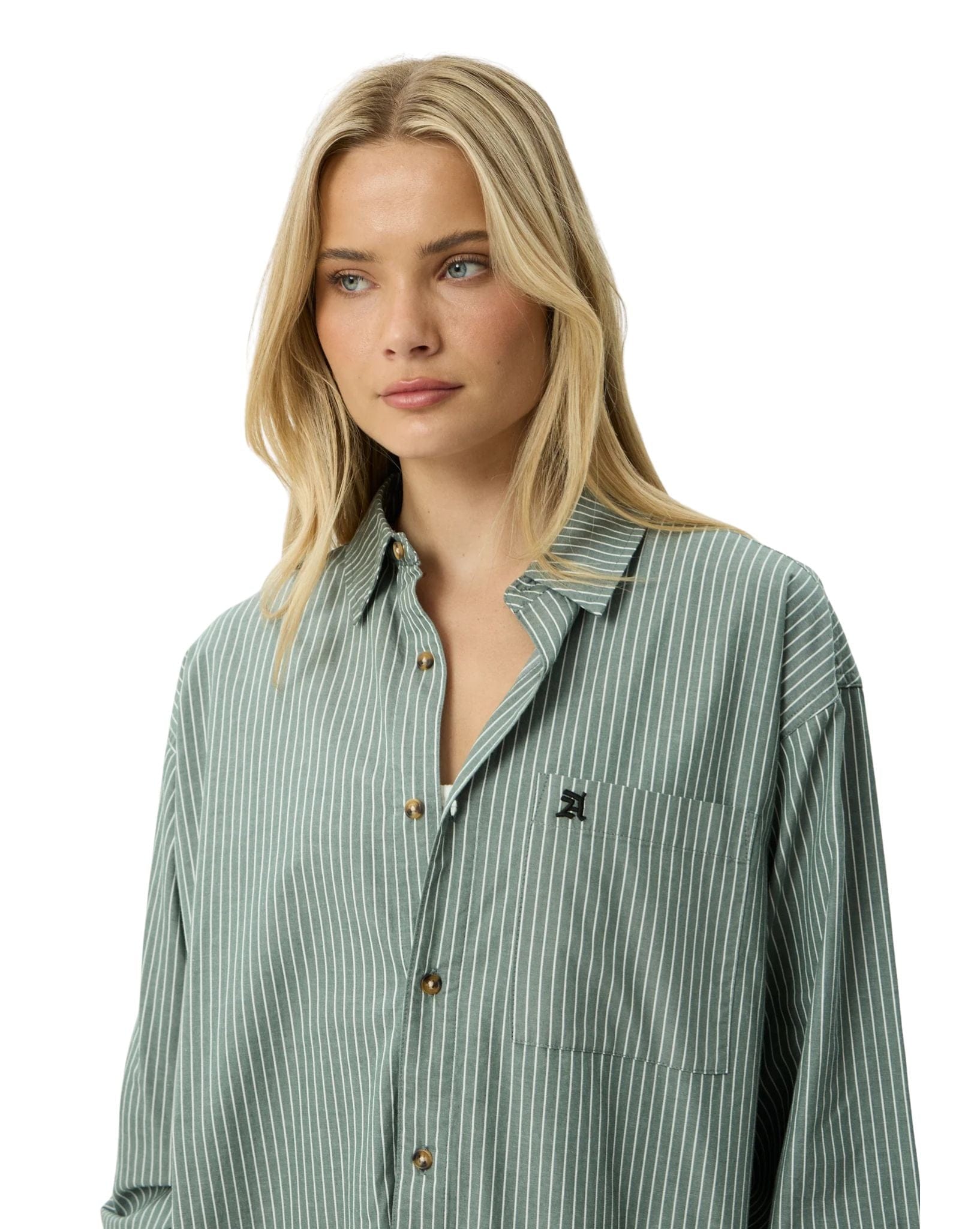 Afends Pinned - Organic Oversized Striped Long Sleeve Shirt