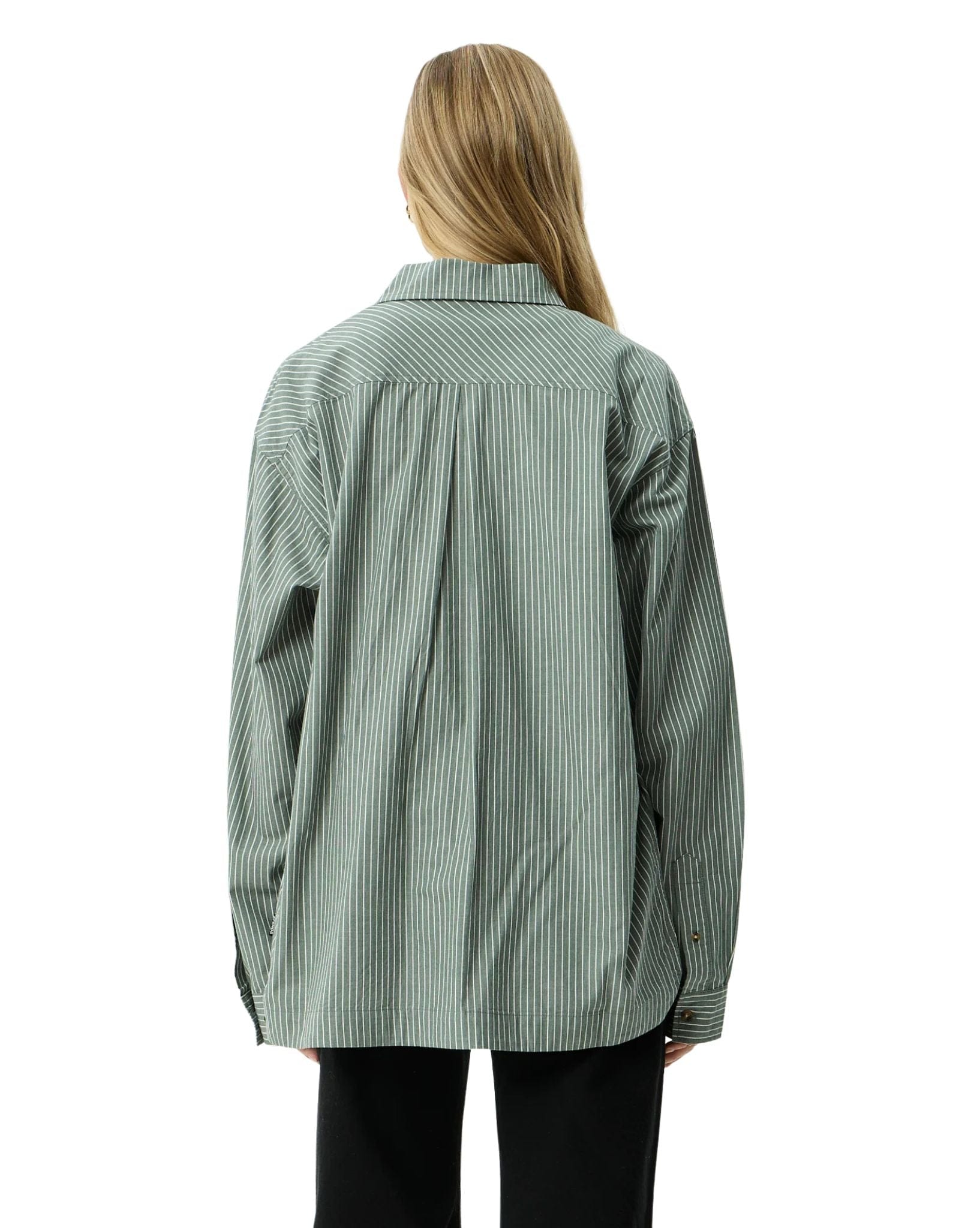 Afends Pinned - Organic Oversized Striped Long Sleeve Shirt