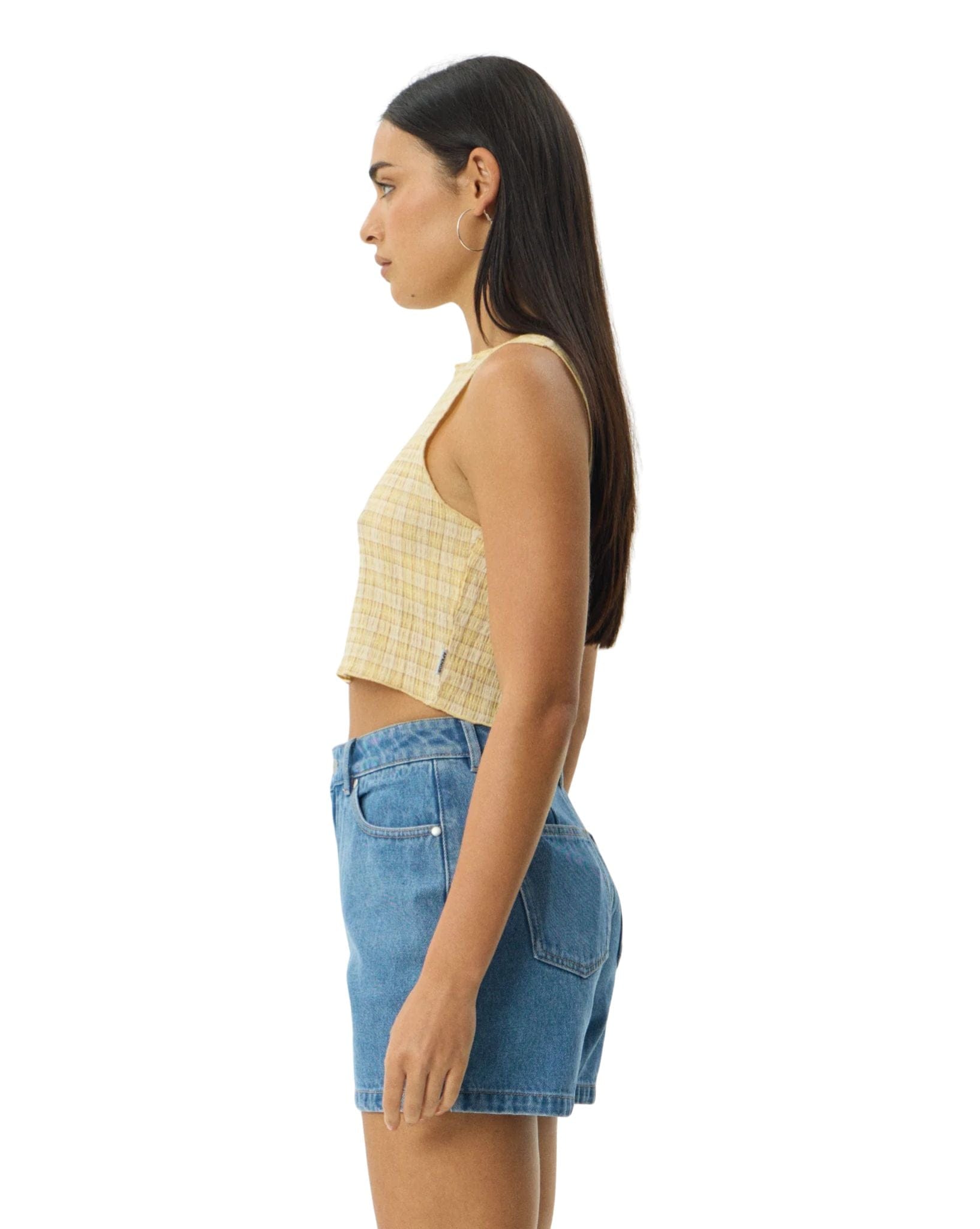 Afends Sunday - Hemp Seersucker Sleeveless Top Check