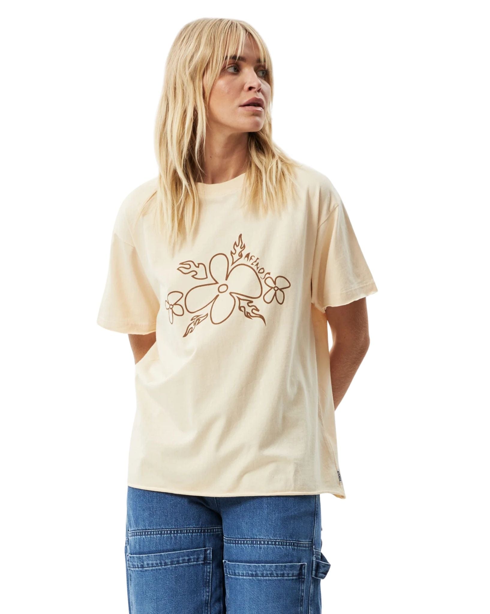 Afends Womens Island Oversized T-Shirt - Sand