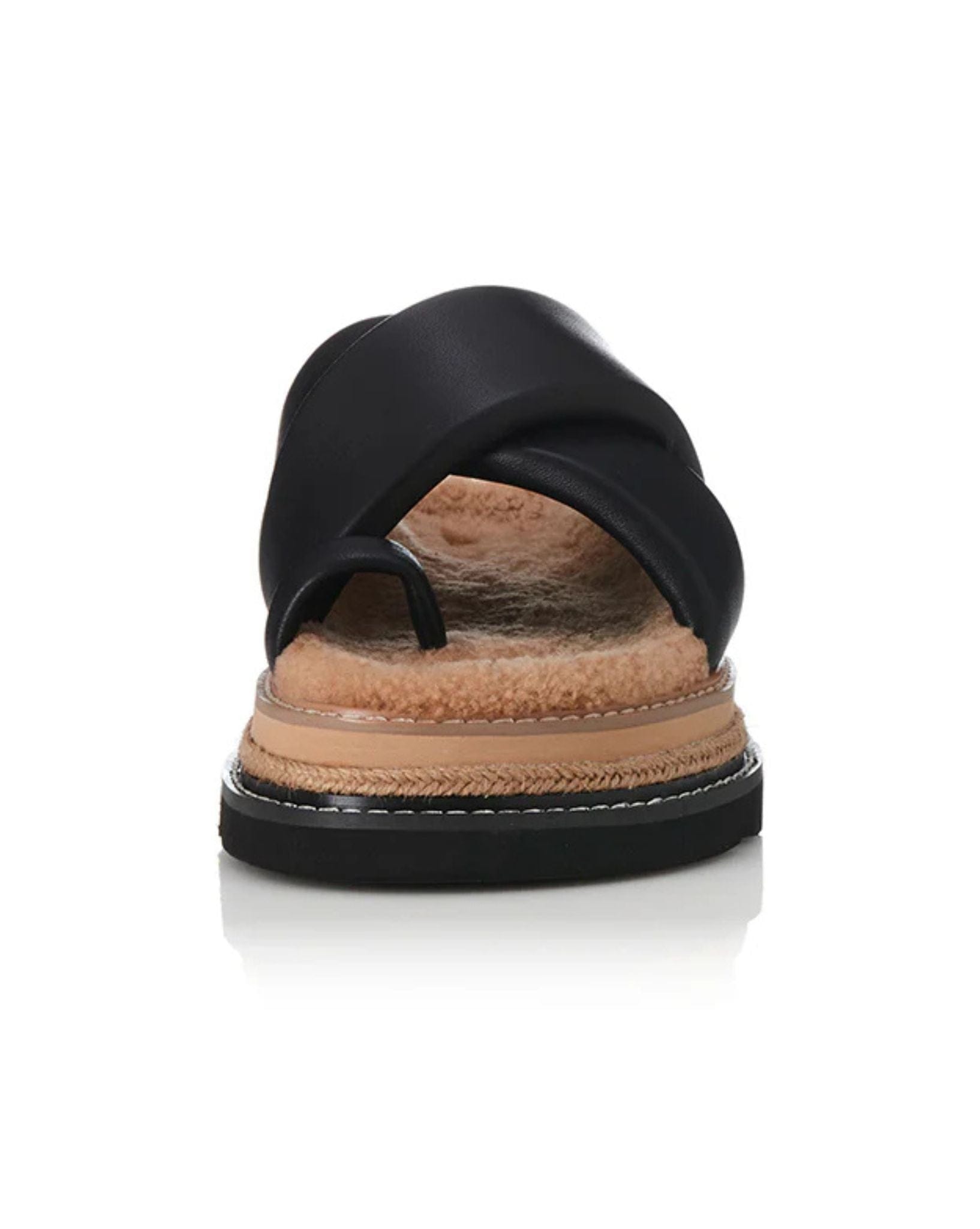 Alias Mae Womens Venga  Sandals -  Black Leather I Shearling