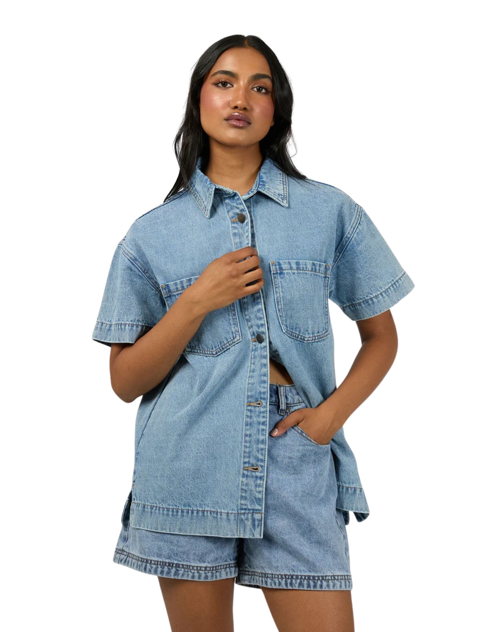 All About Eve Simi Denim Shirt