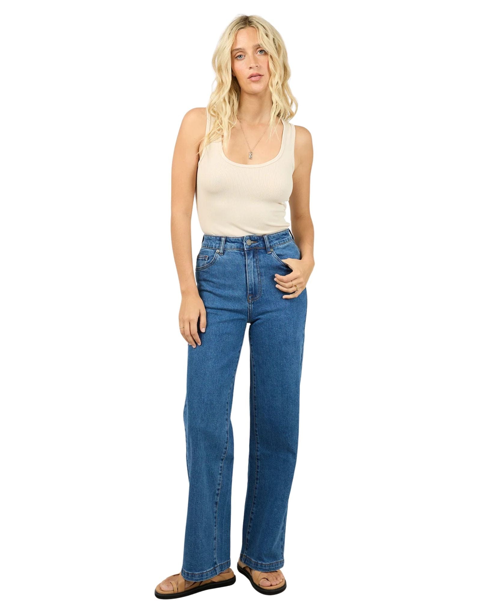 All About Eve Washed Rib Scoop Neck Tank