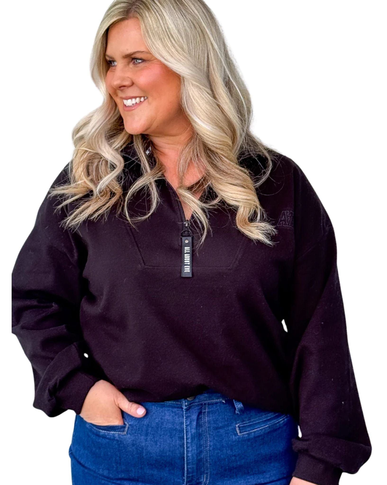 All About Eve Womens Balance 1/4 Zip - Black