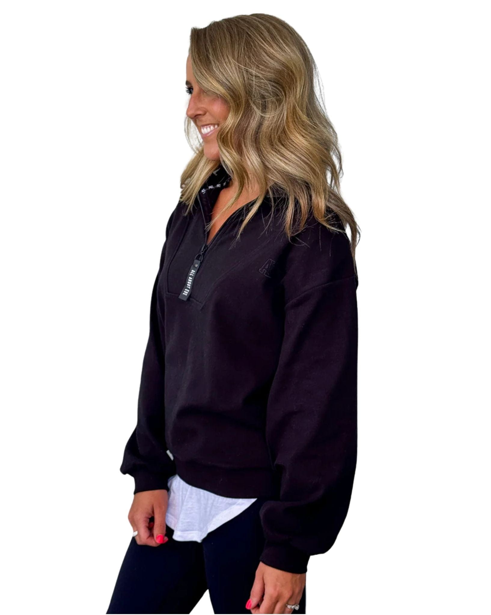 All About Eve Womens Balance 1/4 Zip - Black