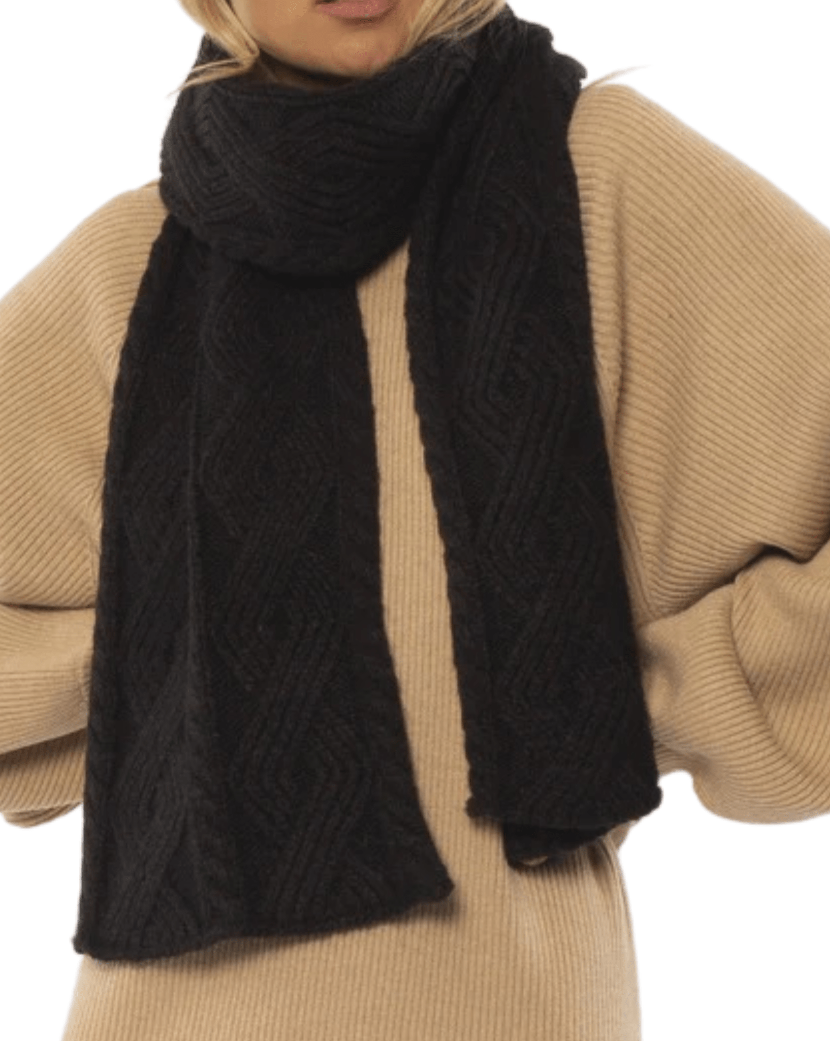 Amuse Society Joan Knit Scarf Black - Womens