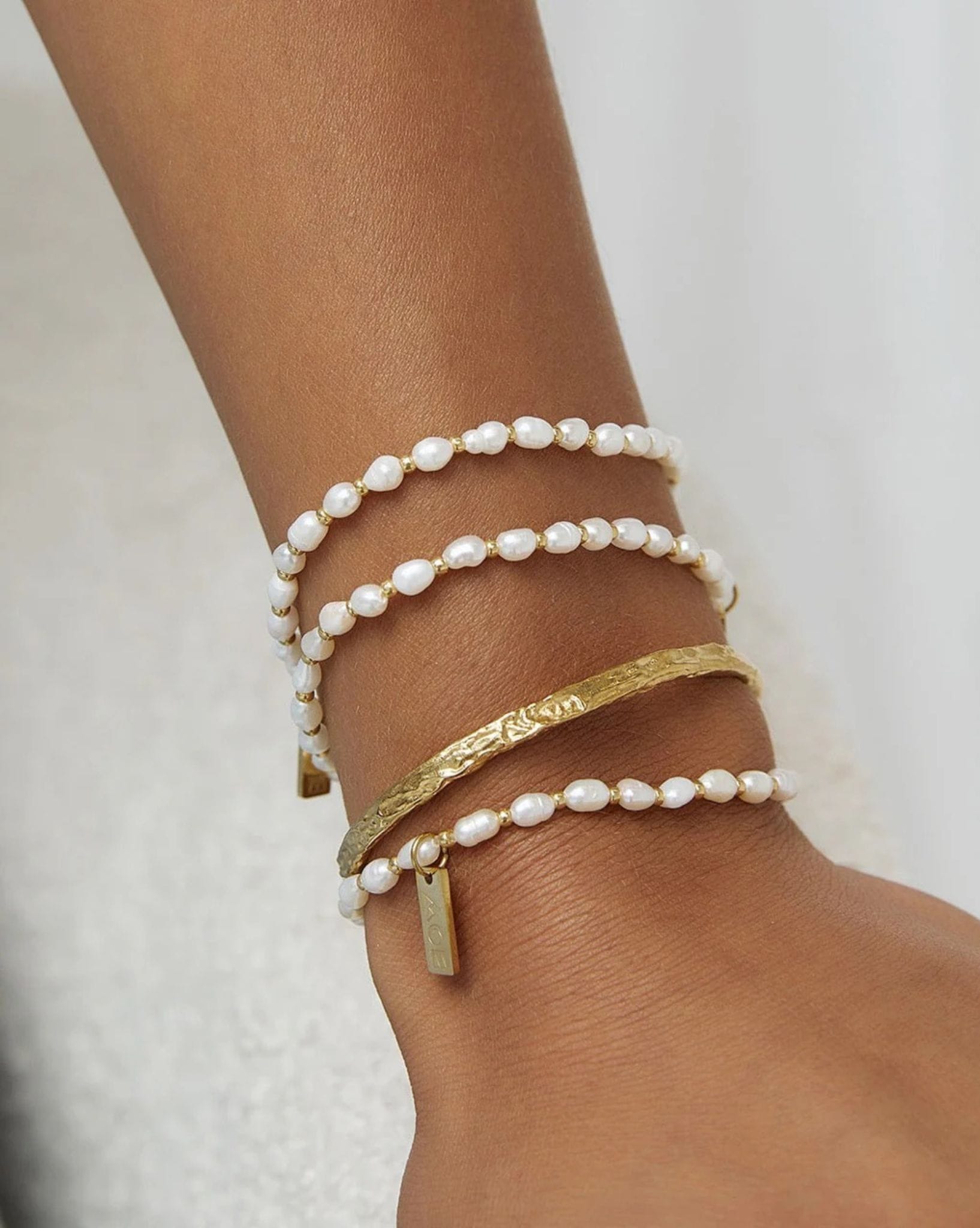 Arms Of Eve Amber Pearl And Gold Bracelet