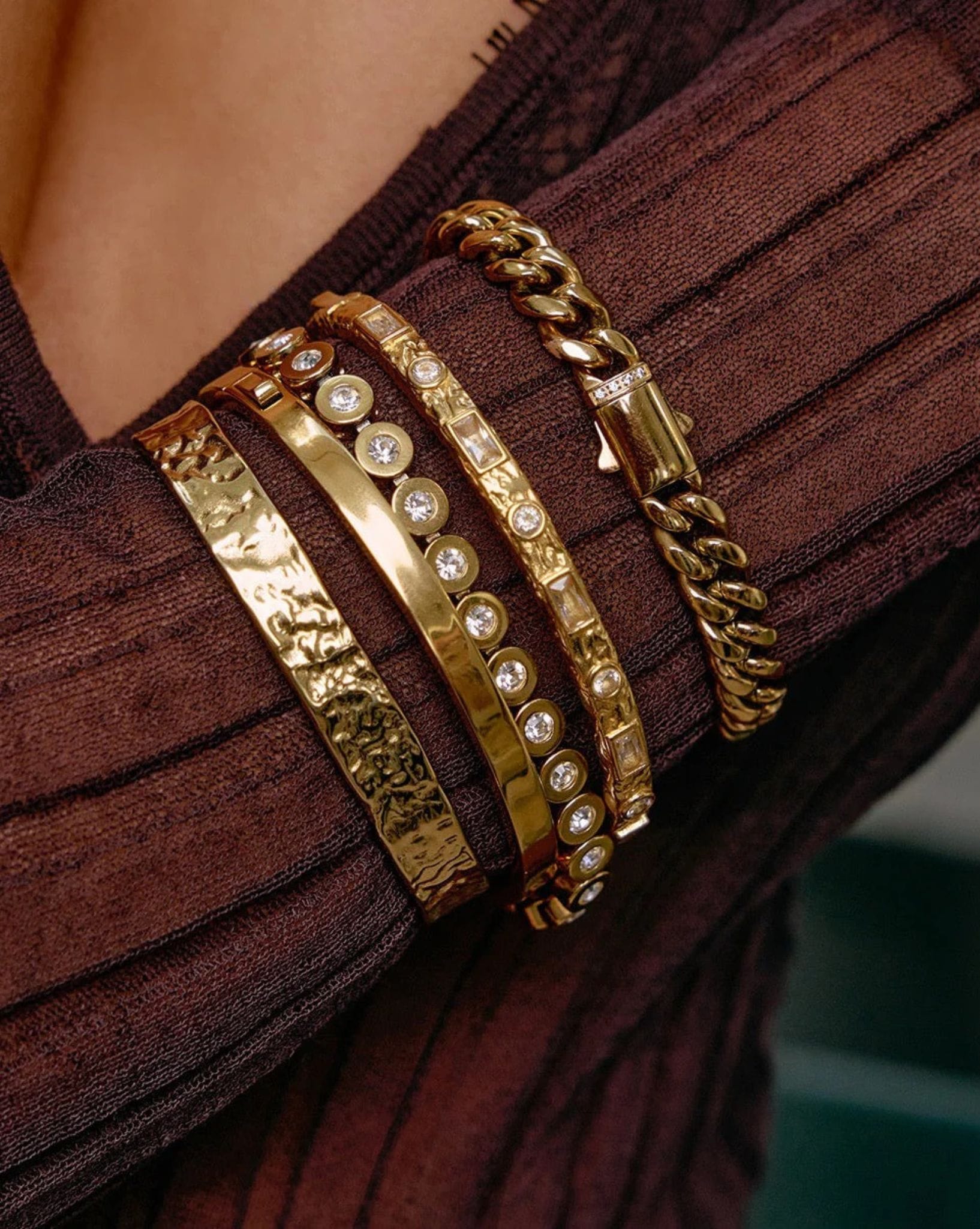Arms Of Eve Melrose Gold Cuff Bracelet - S