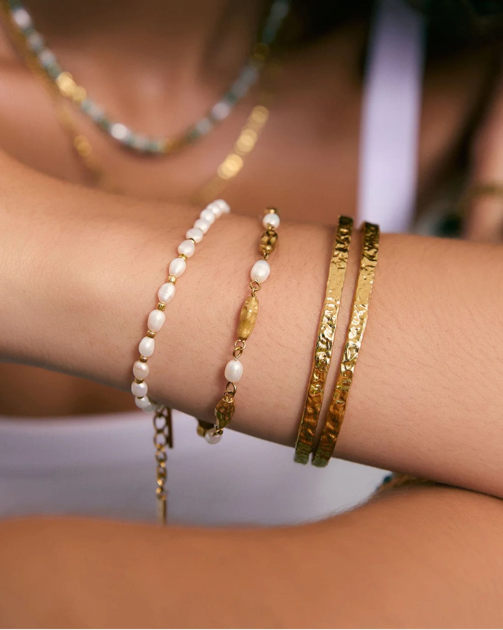 Arms Of Eve Mimi Pearl And Gold Bracelet