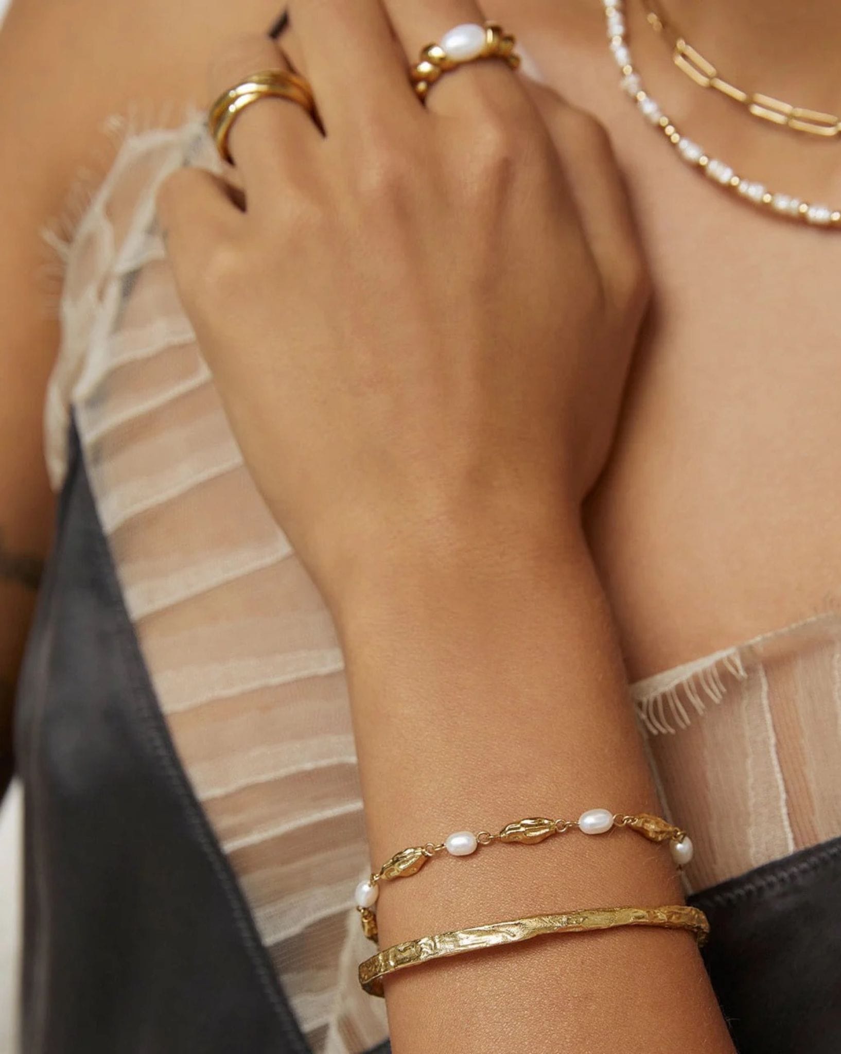 Arms Of Eve Mimi Pearl And Gold Bracelet