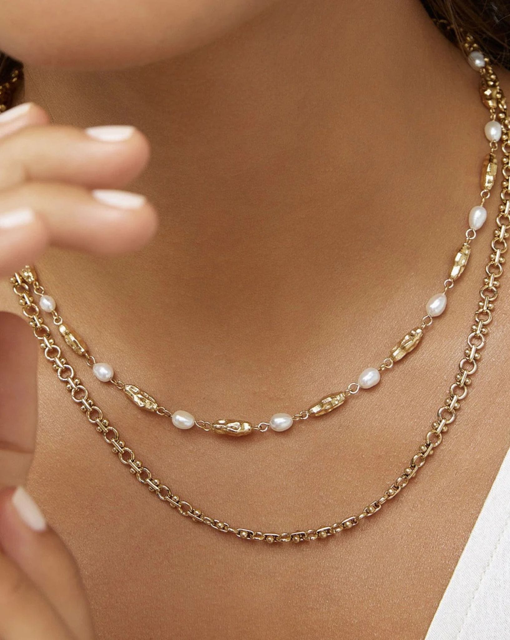 Arms Of Eve Mimi Pearl And Gold Necklace
