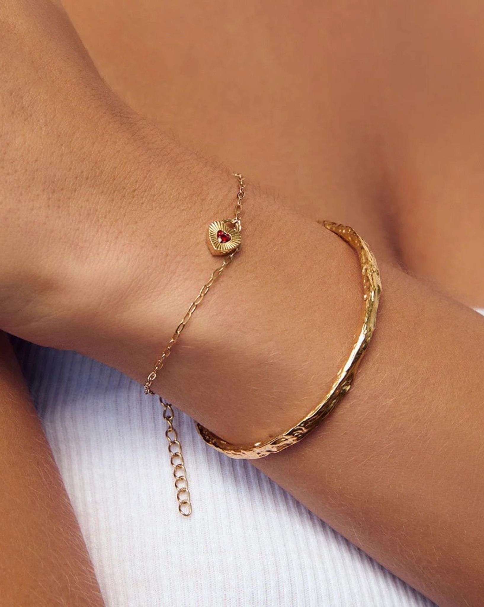 Arms Of Eve Ruby Heart Bracelet - Red