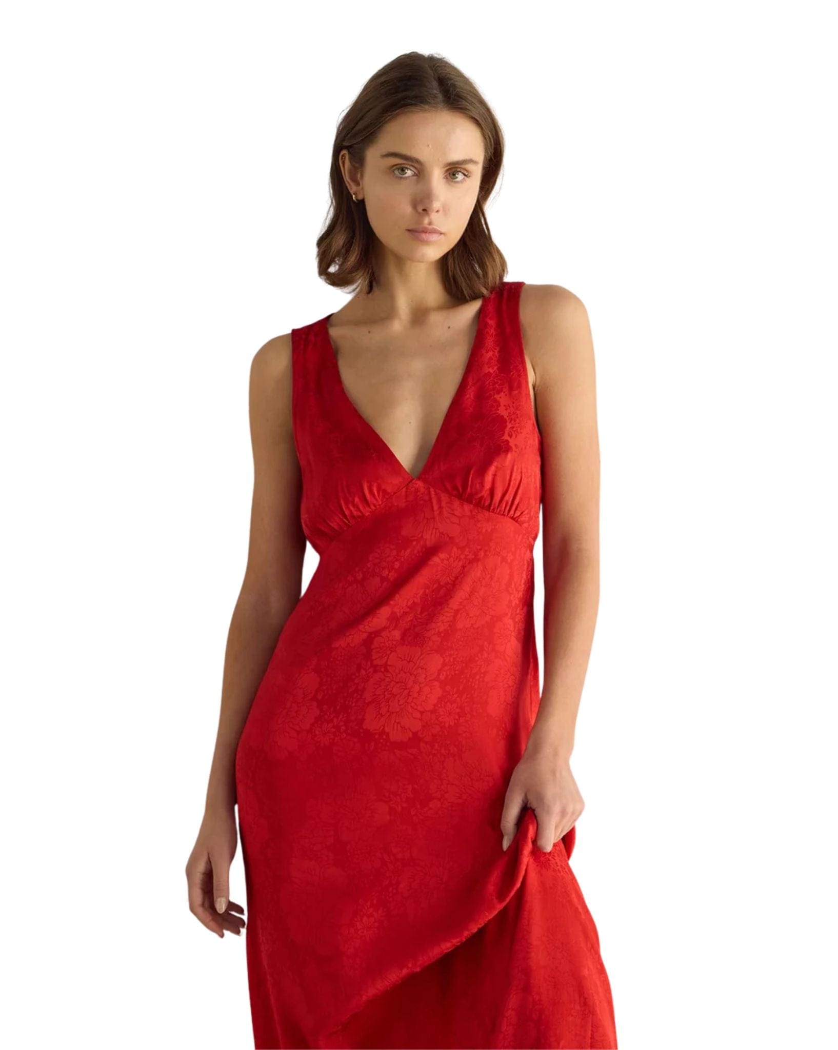 Auguste River Midi Dress - Red