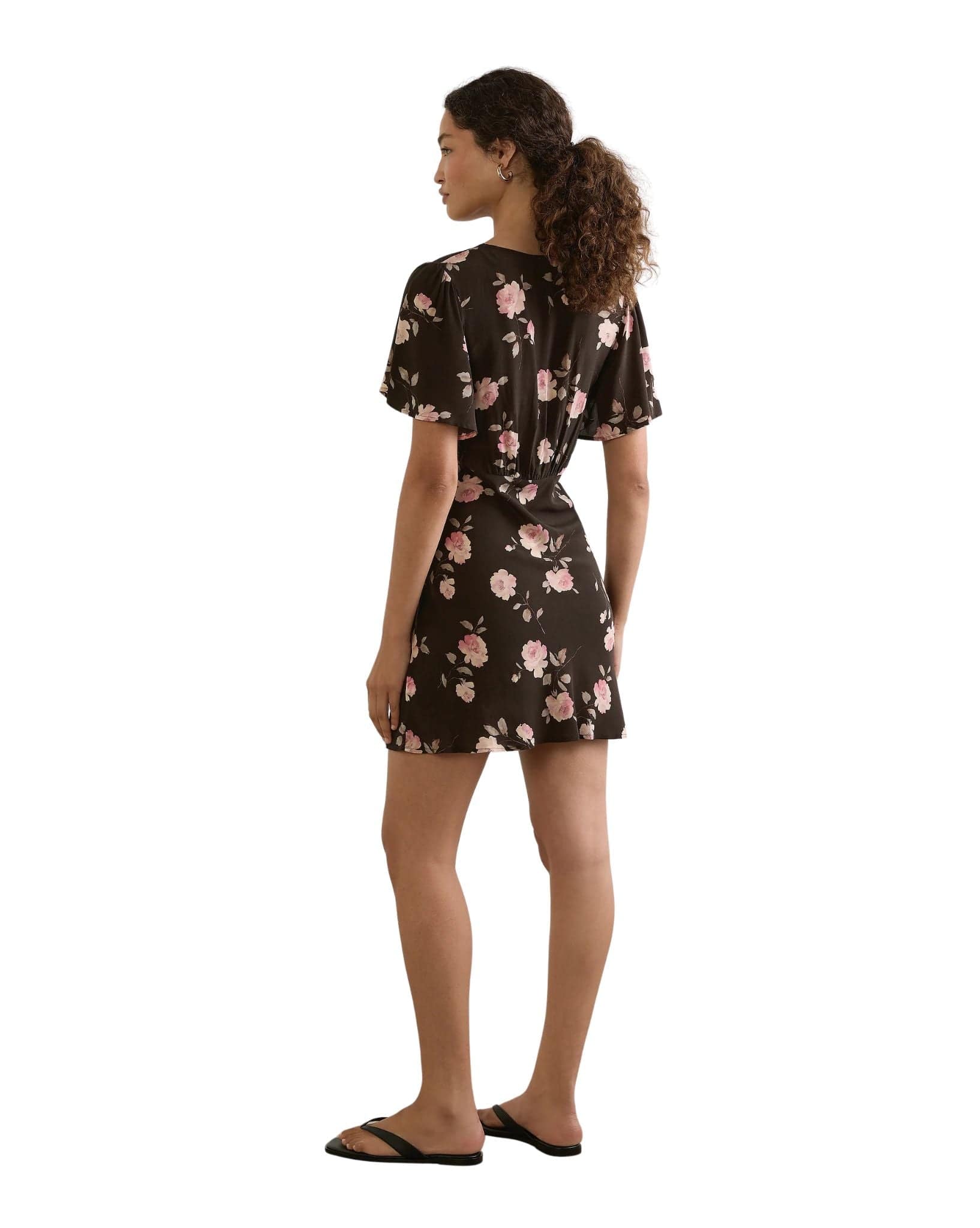 Auguste Sadie Mini Dress- Black Floral