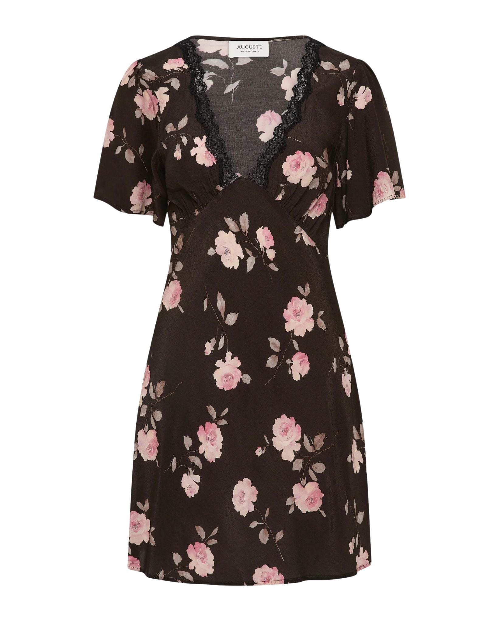 Auguste Sadie Mini Dress- Black Floral