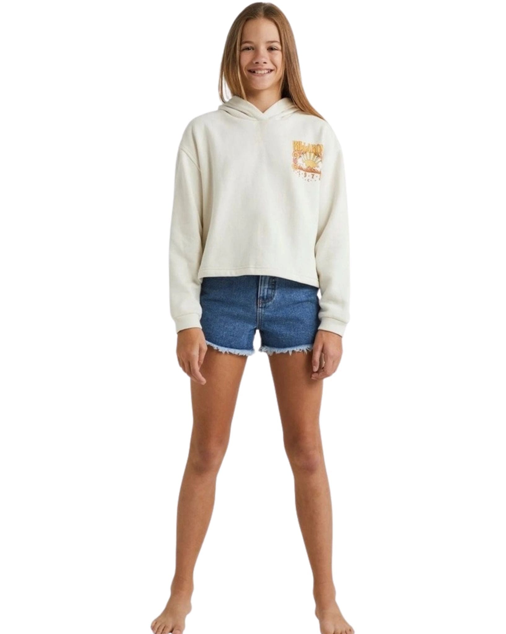 Billabong Girls Easy Breeze Crew Hoodie - Salt Crystal