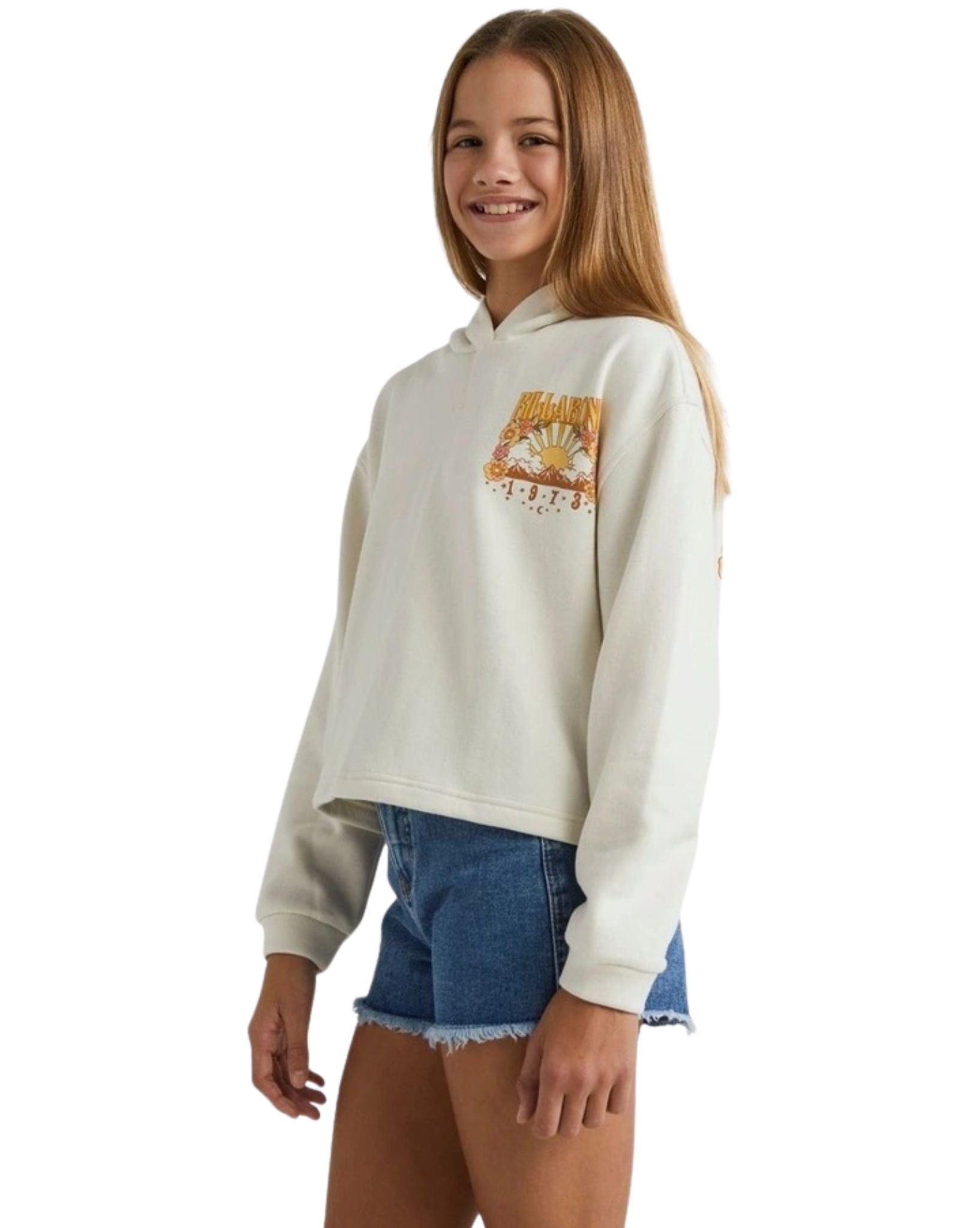 Billabong Girls Easy Breeze Crew Hoodie - Salt Crystal