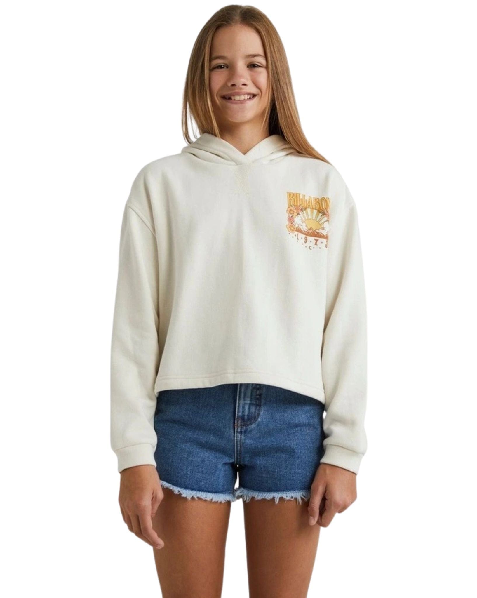Billabong Girls Easy Breeze Crew Hoodie - Salt Crystal
