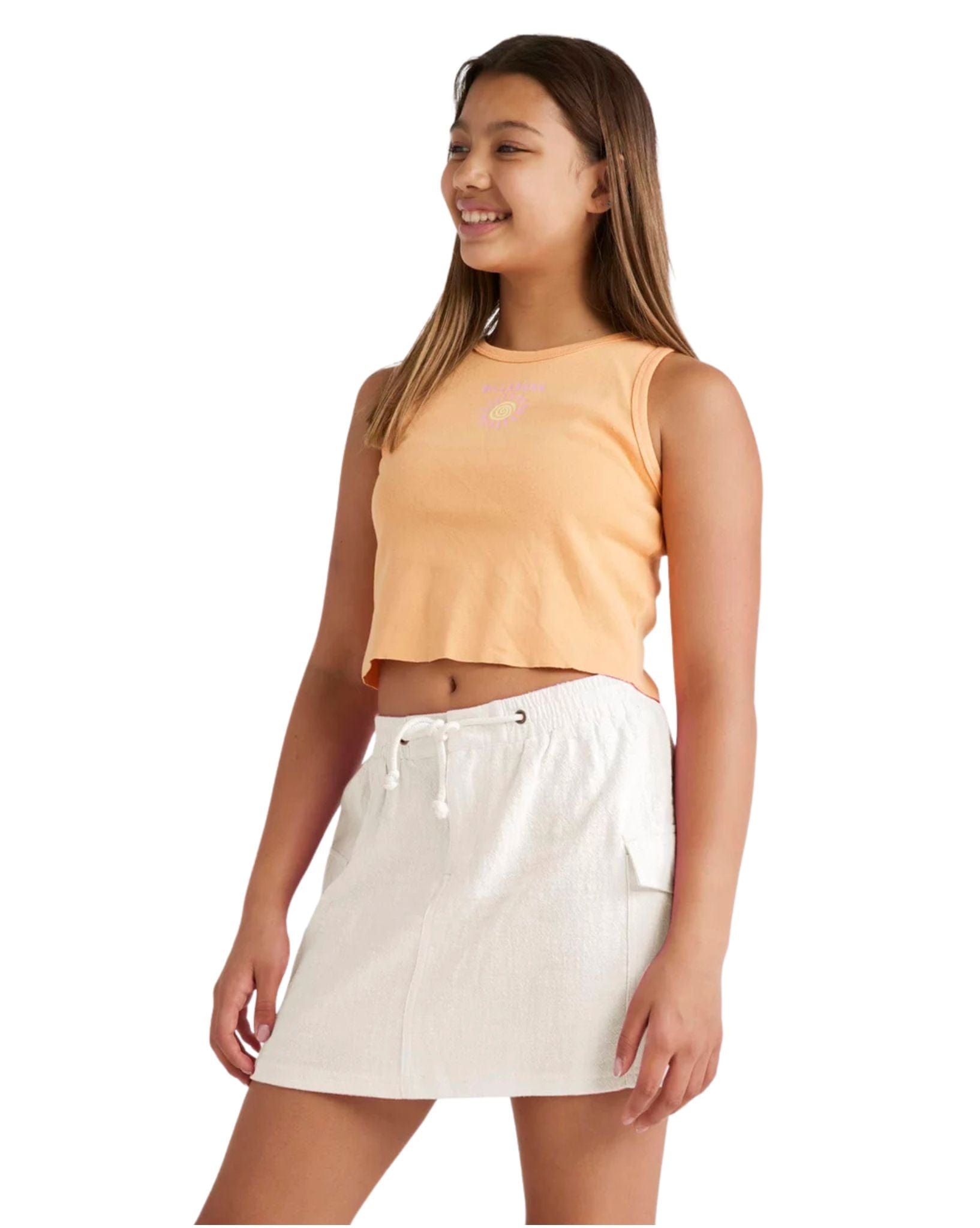 Billabong Girls Waves And Sun Tank - Tangy Peach