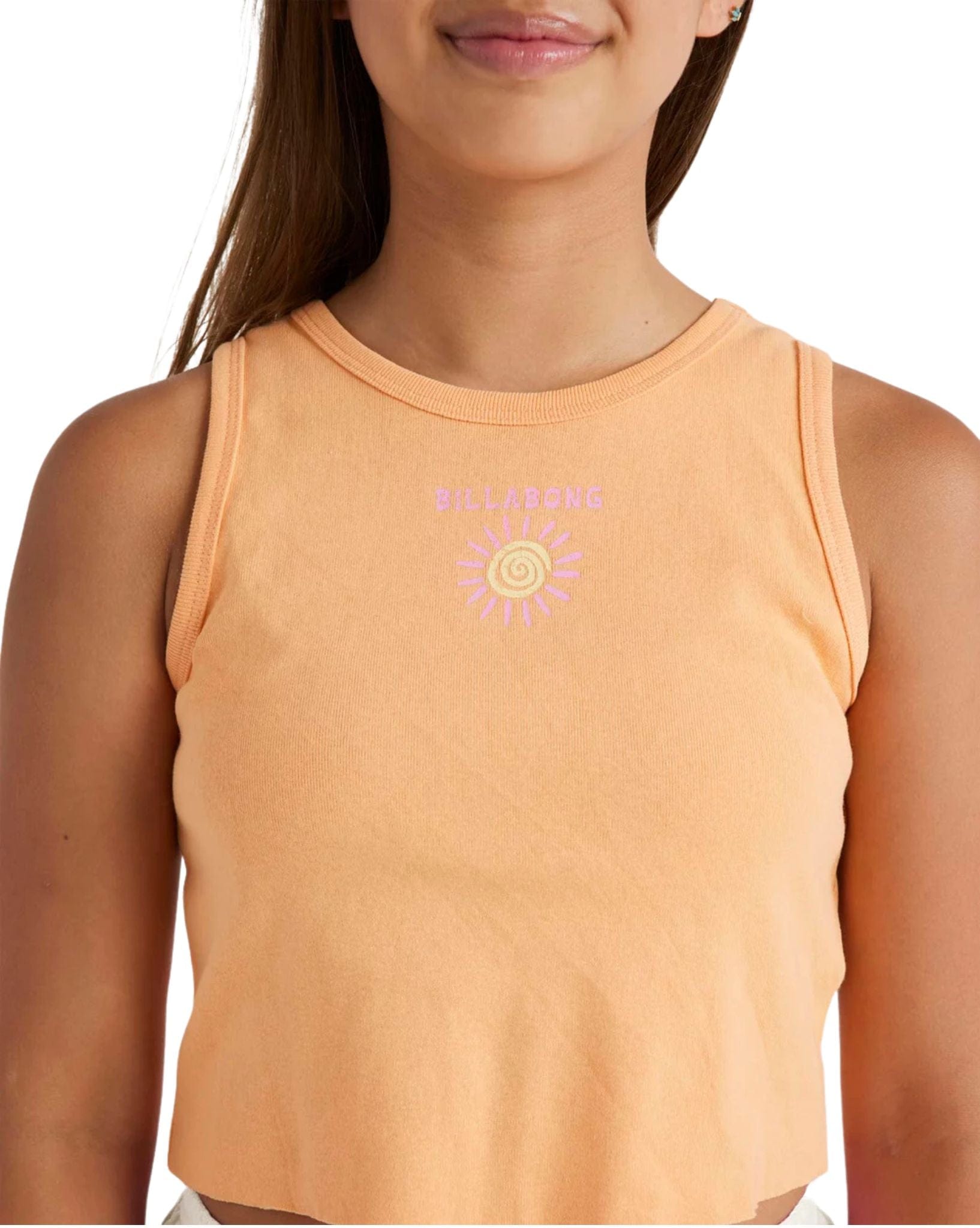 Billabong Girls Waves And Sun Tank - Tangy Peach