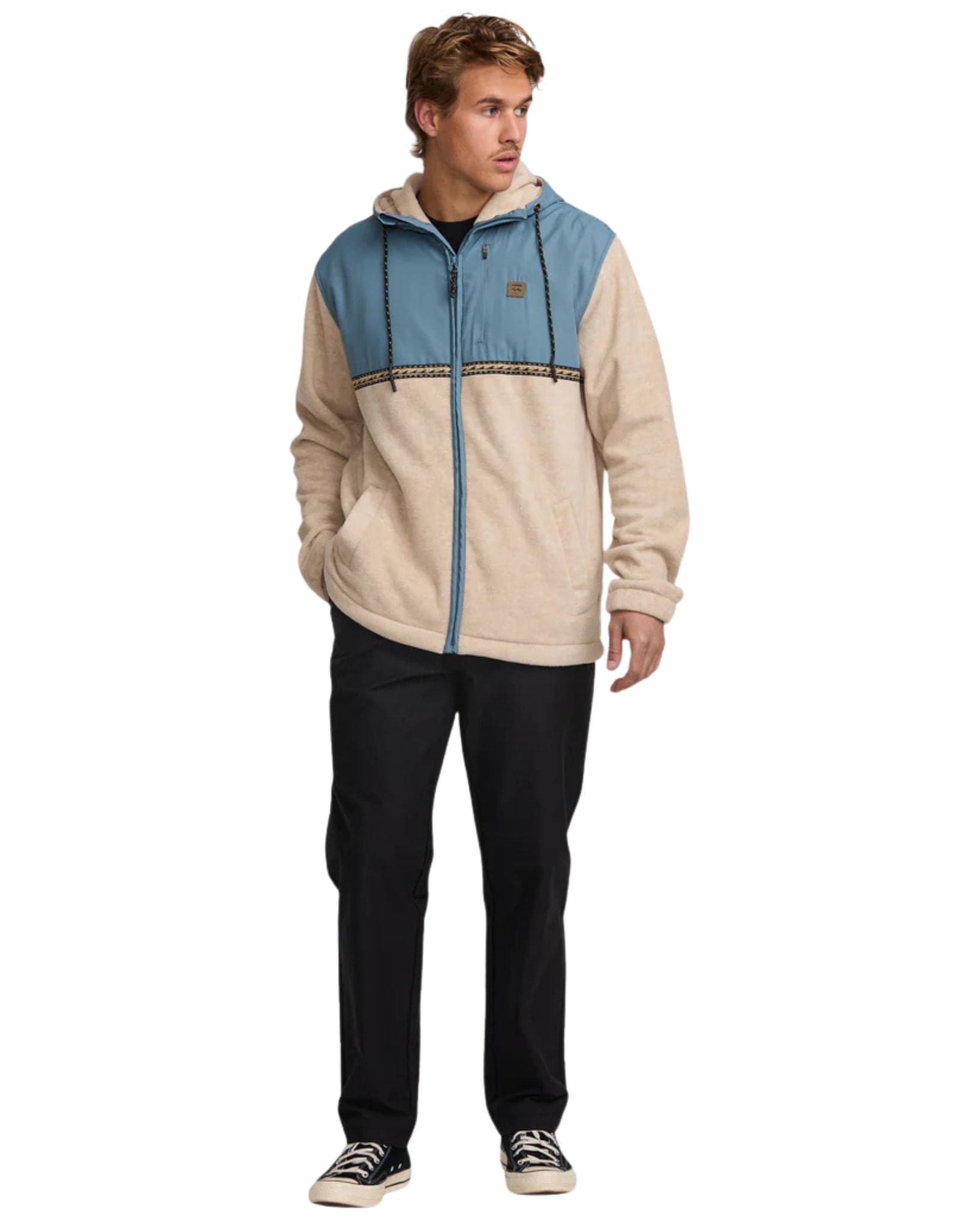 Billabong Mens Boundary Lite Zip Hoodie - Bleached Sand