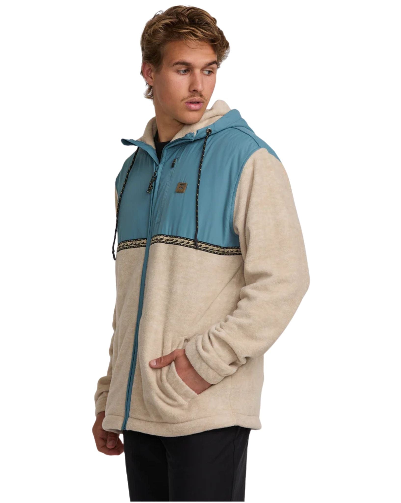 Billabong Mens Boundary Lite Zip Hoodie - Bleached Sand