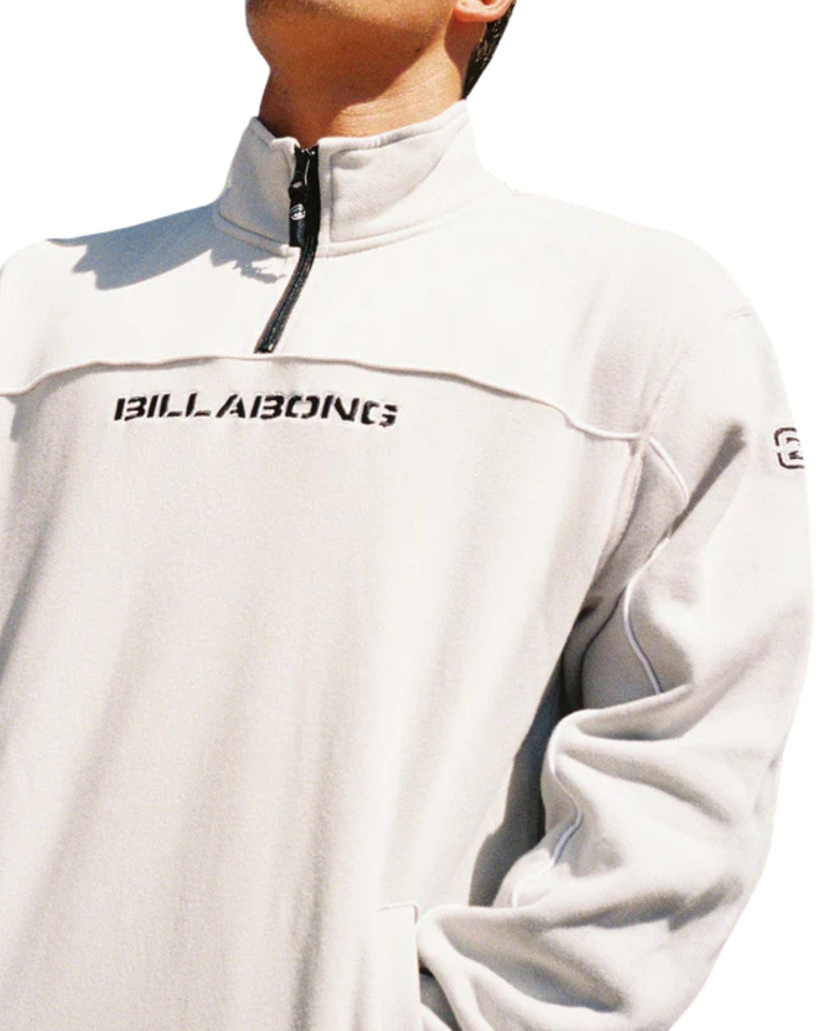 Billabong Mens Bracket 1/4 Zip Crew Pullover - Silver