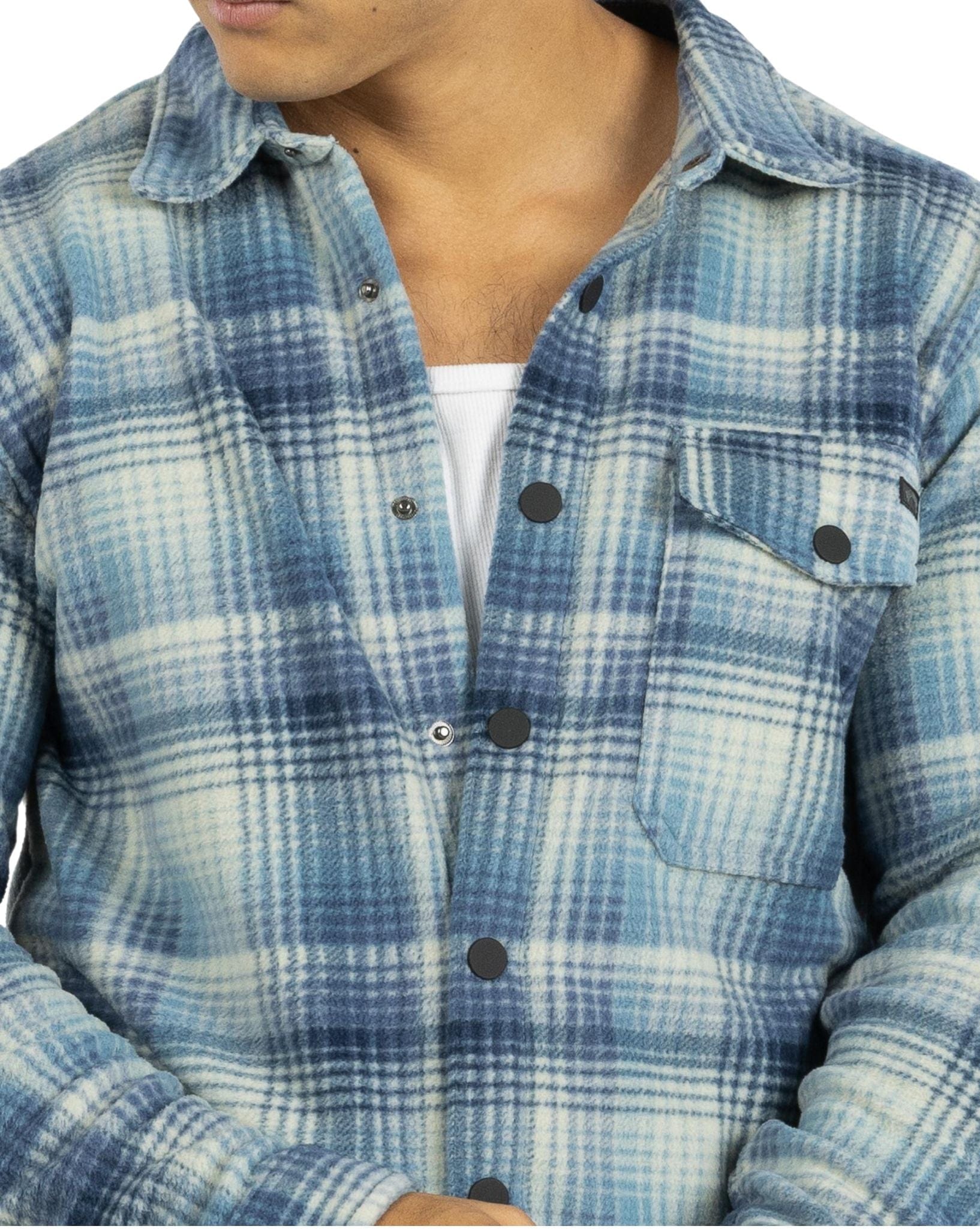 Billabong Mens Furnace Flannel Ls Shirt - Glacier Blue