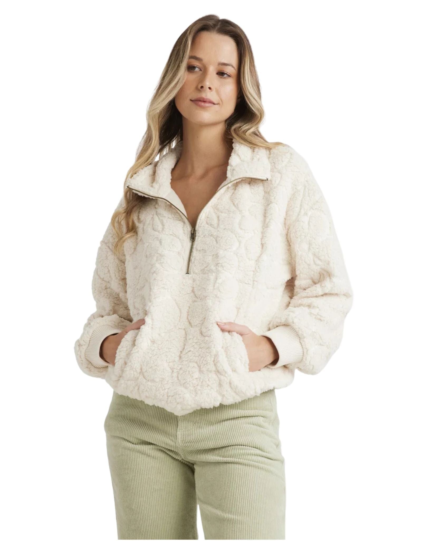 Billabong Womens Fireside Cozy Half Zip Crew