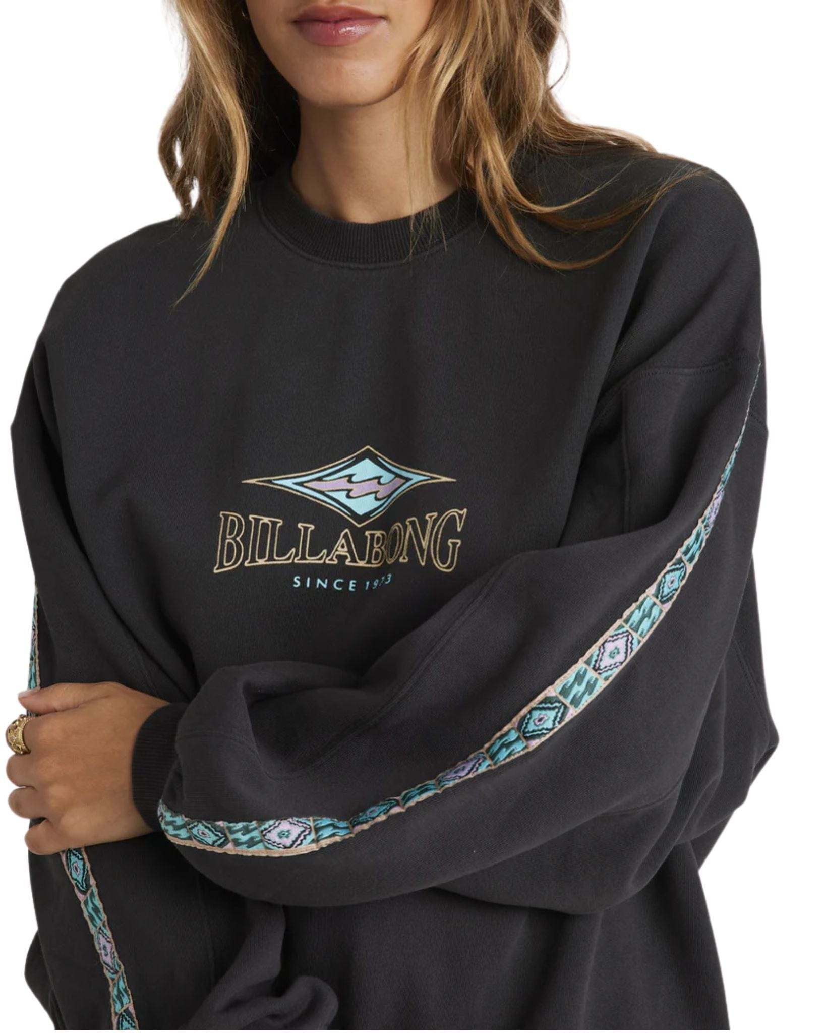 Billabong Womens Swipe Right Kendall Crew - Black Sands