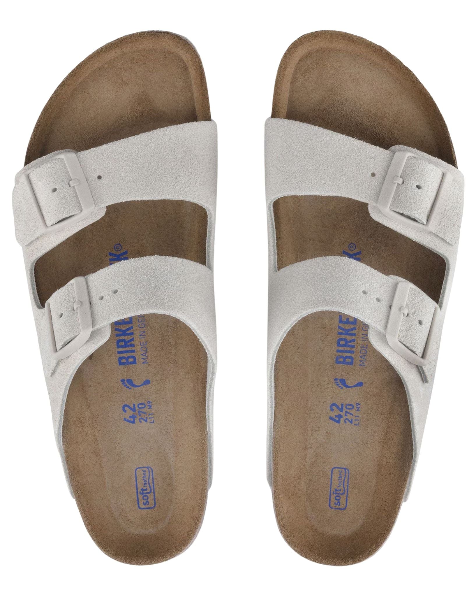Birkenstock Arizona SFB Antique White Suede Leather Narrow