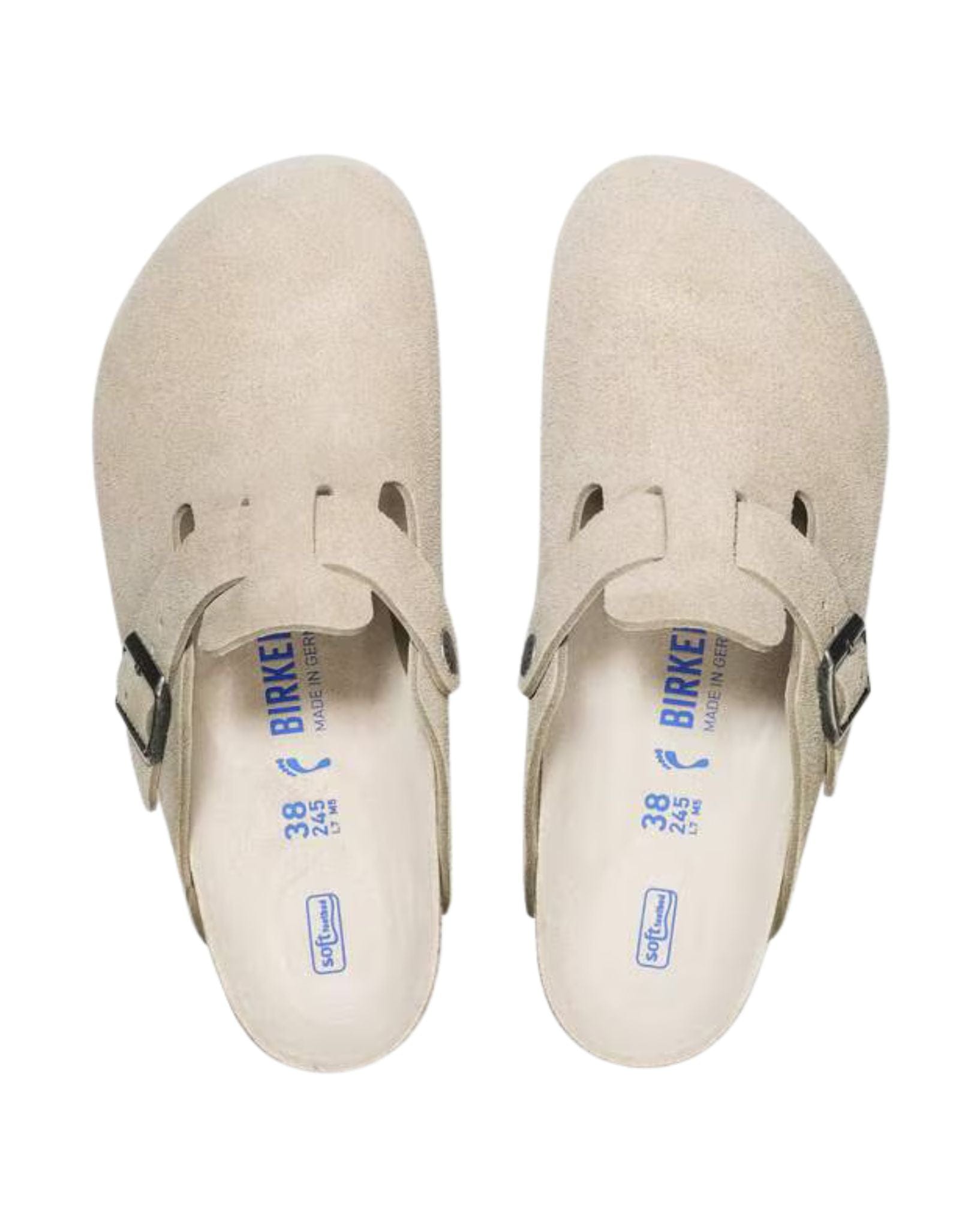 Birkenstock Boston SFB Oyster Tonal Suede Leather Narrow