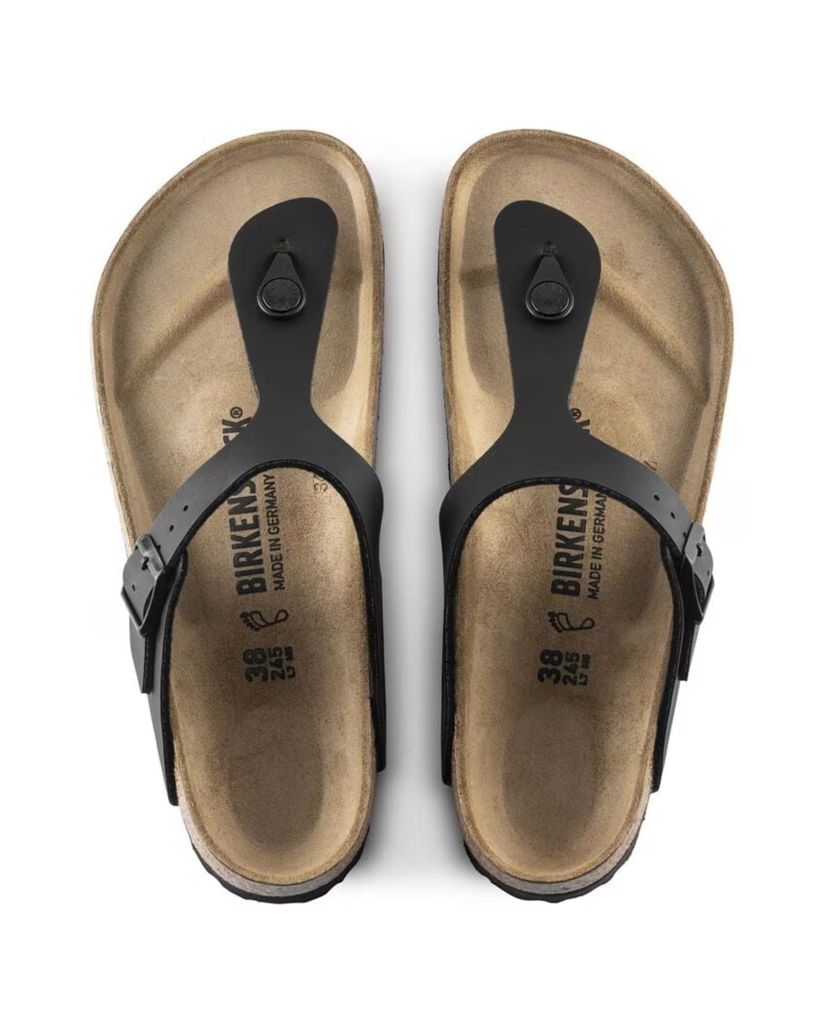 Birkenstock Womens Gizeh Birko Flor Narrow - Black