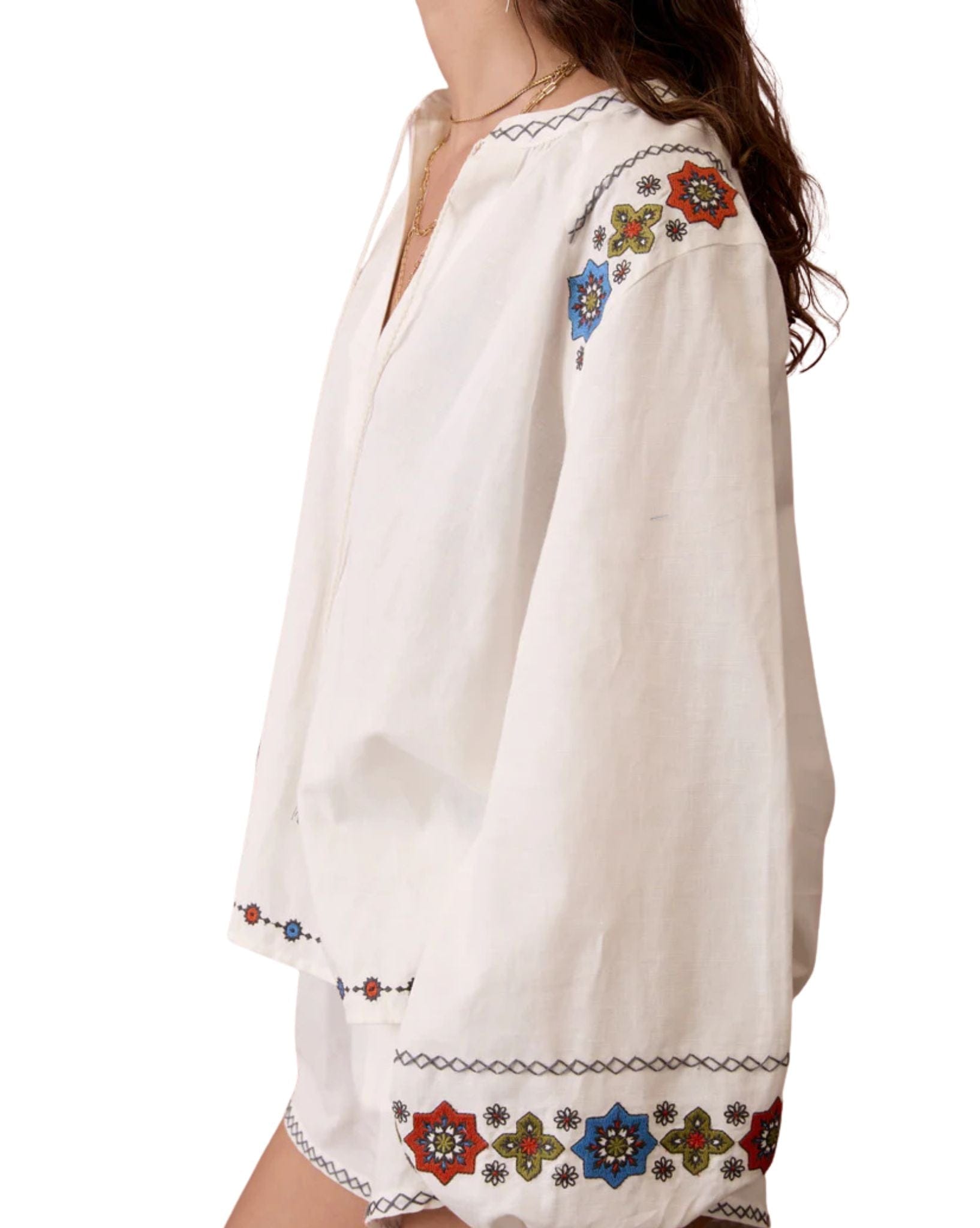 Boteh Castela Embroidered Smock Blouse