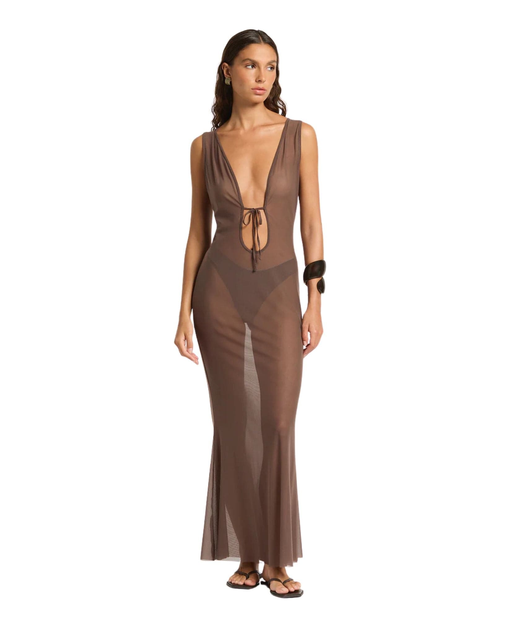 Bound Harper Maxi Dress Plain Mesh