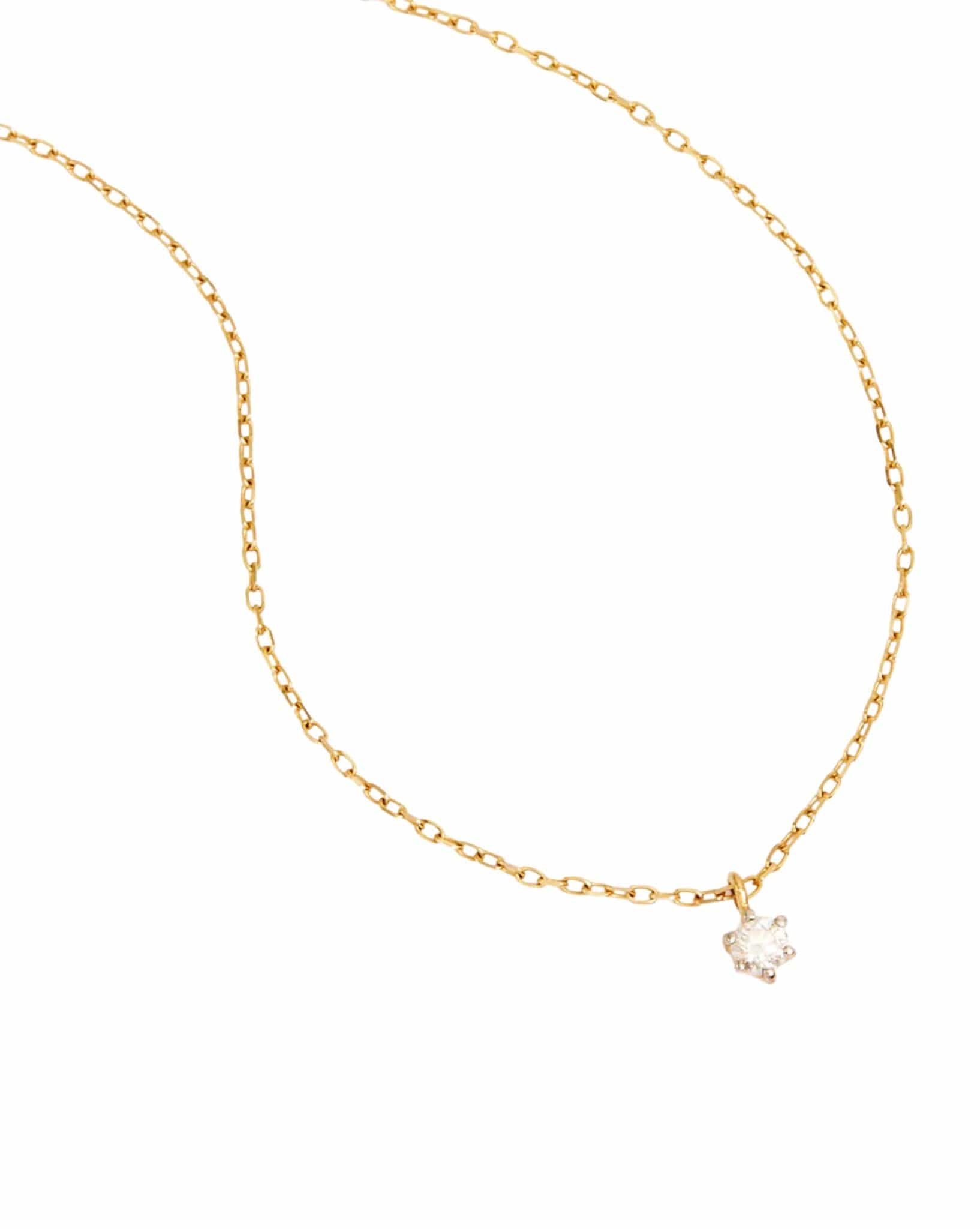 By Charlotte 14k Solid Gold Sweet Droplet Diamond Necklace