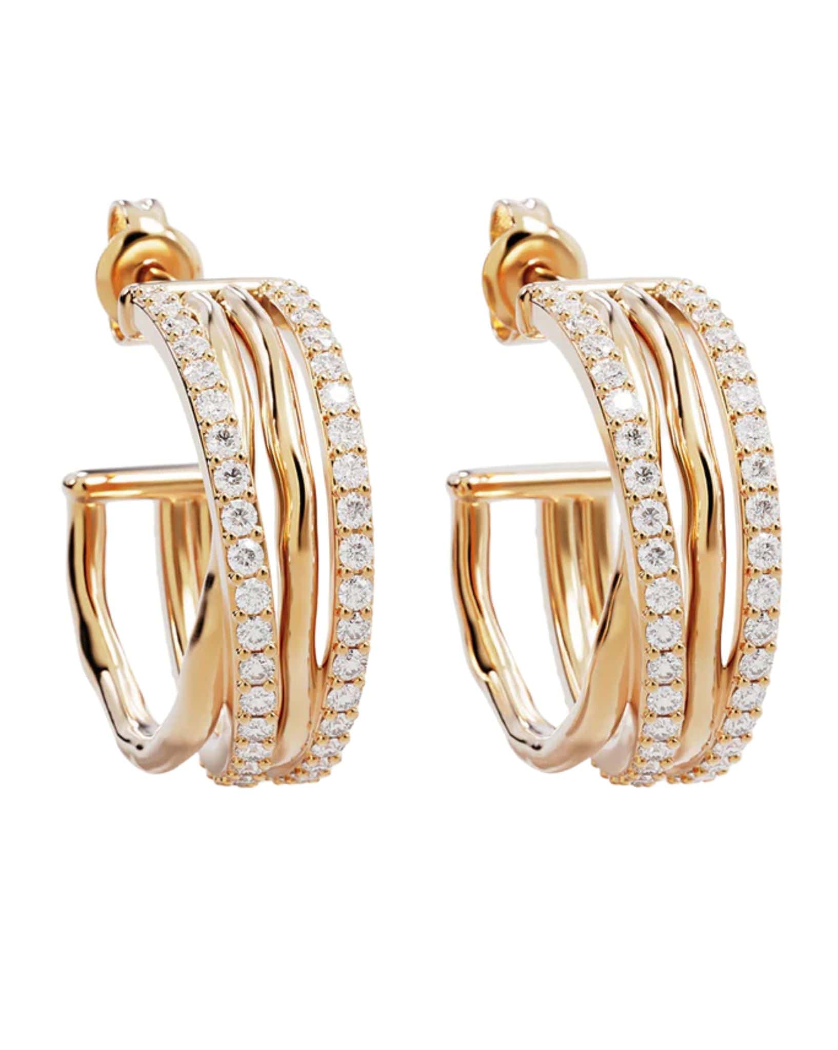 By Charlotte 18k Gold Plated-Entwined Hearts Large Hoops