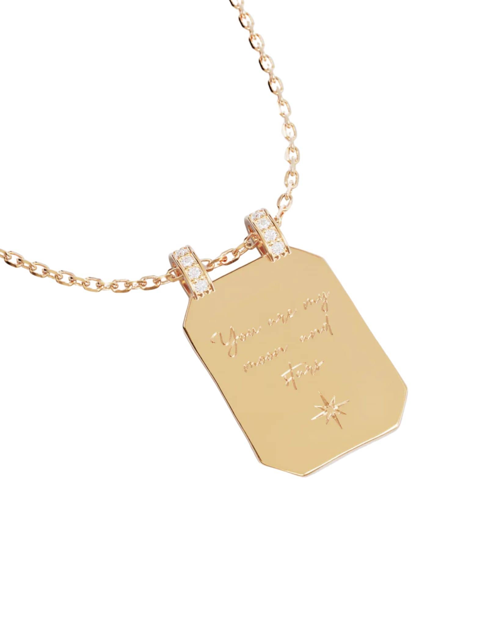 By Charlotte 18k Gold Plated - My Moon and Stars Rectangular Necklace