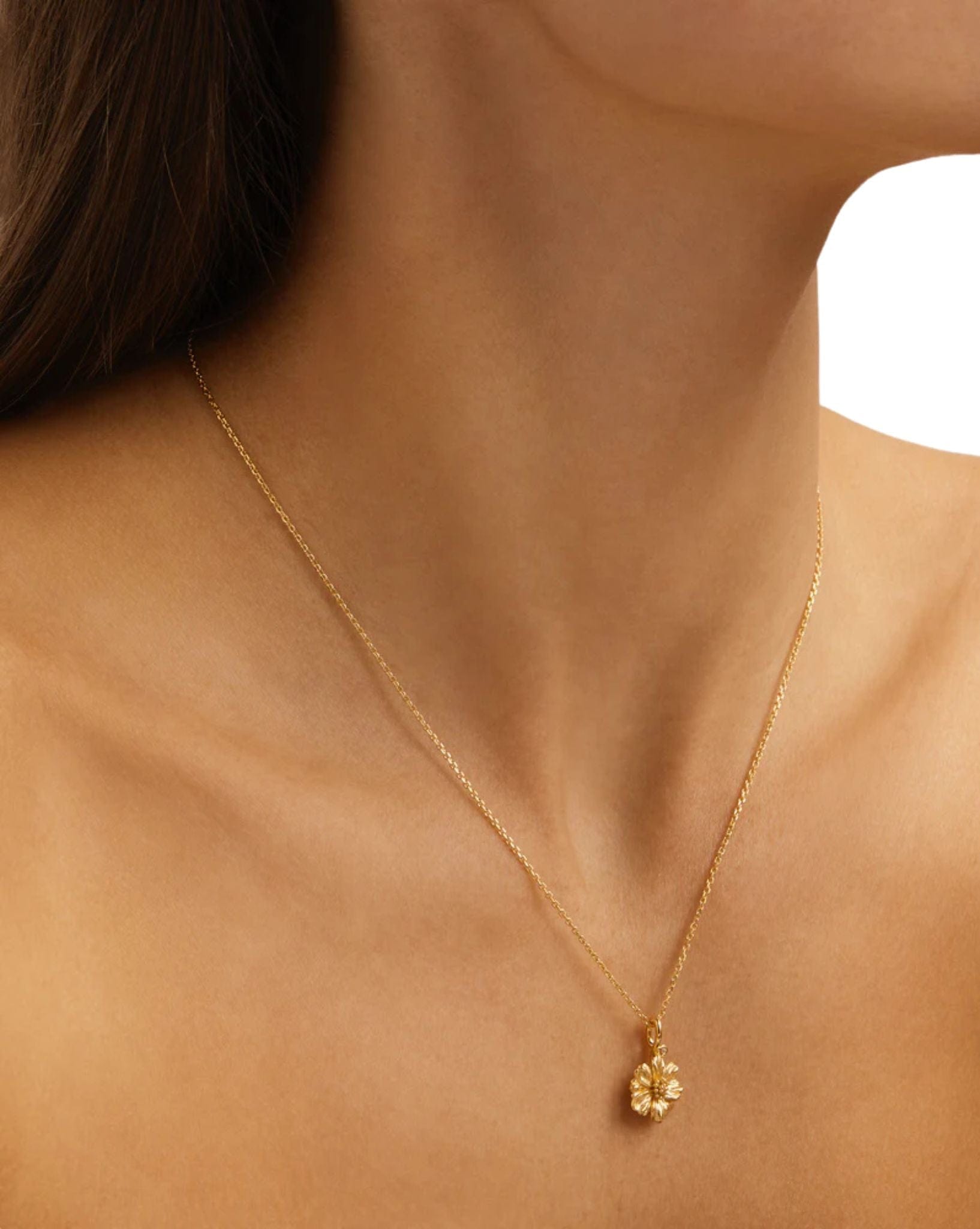 By Charlotte 18k Gold Vermeil Birth Flower Necklace - Cosmos October