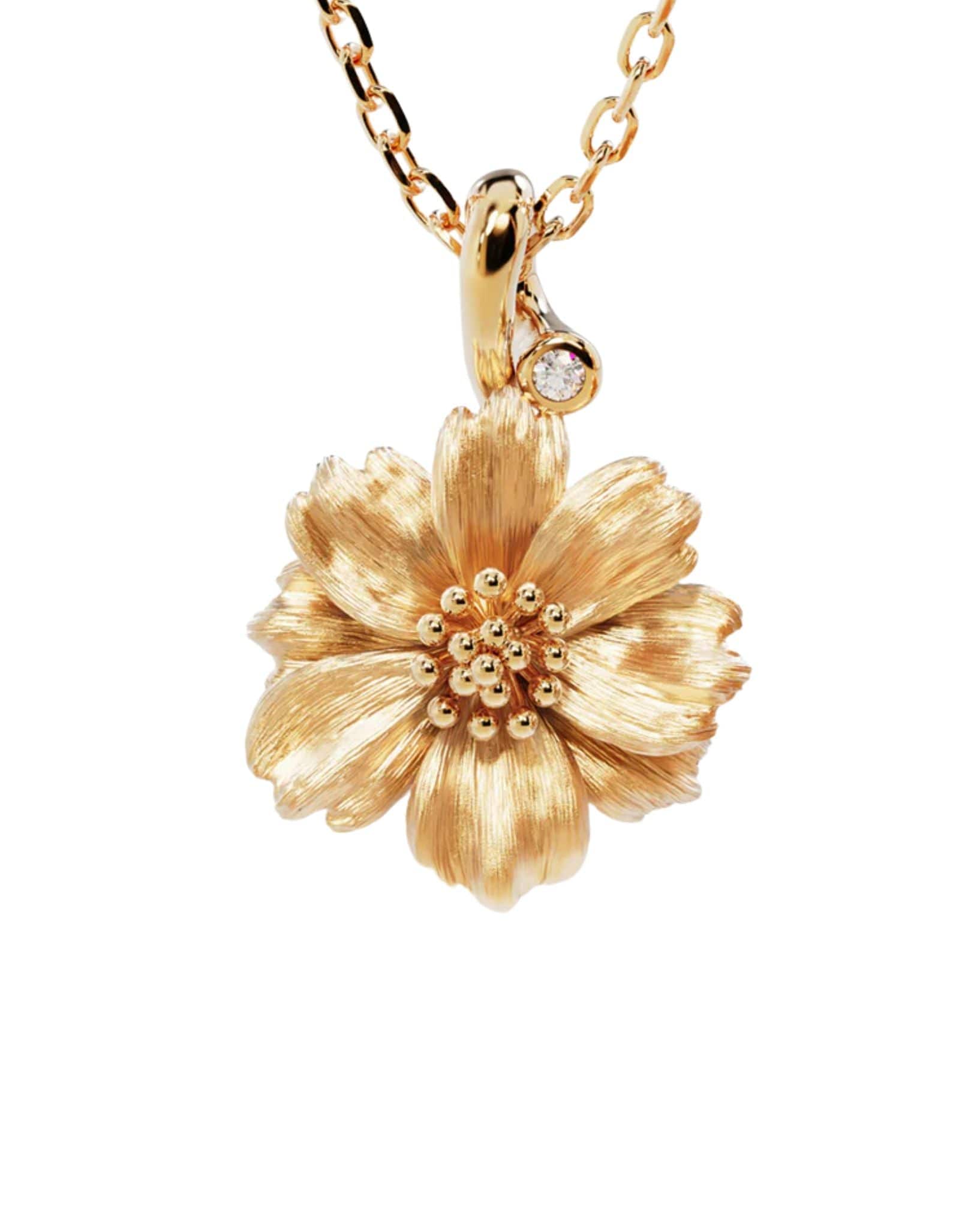By Charlotte 18k Gold Vermeil Birth Flower Necklace - Cosmos October