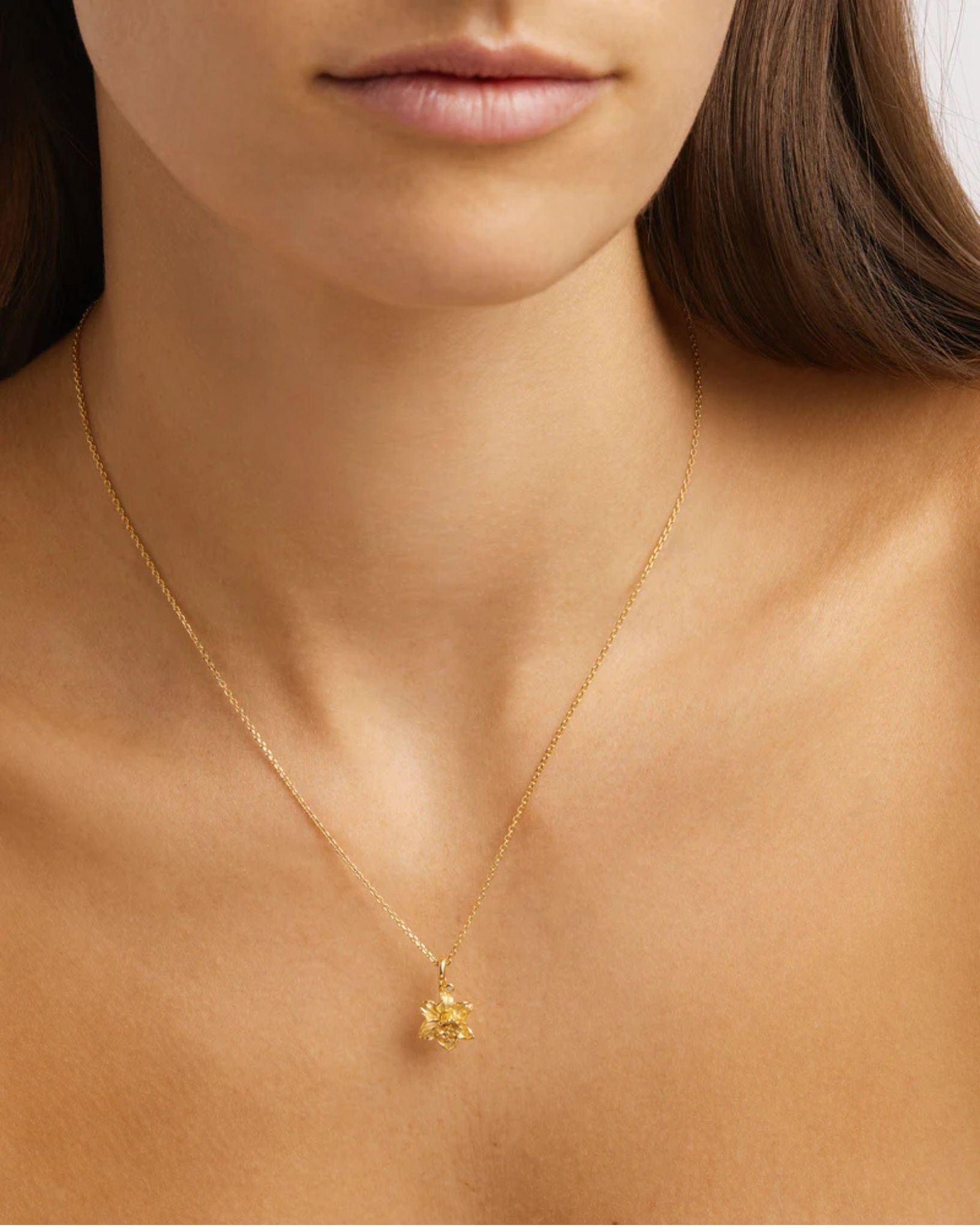 By Charlotte 18k Gold Vermeil Birth Flower Necklace - Daffodil March