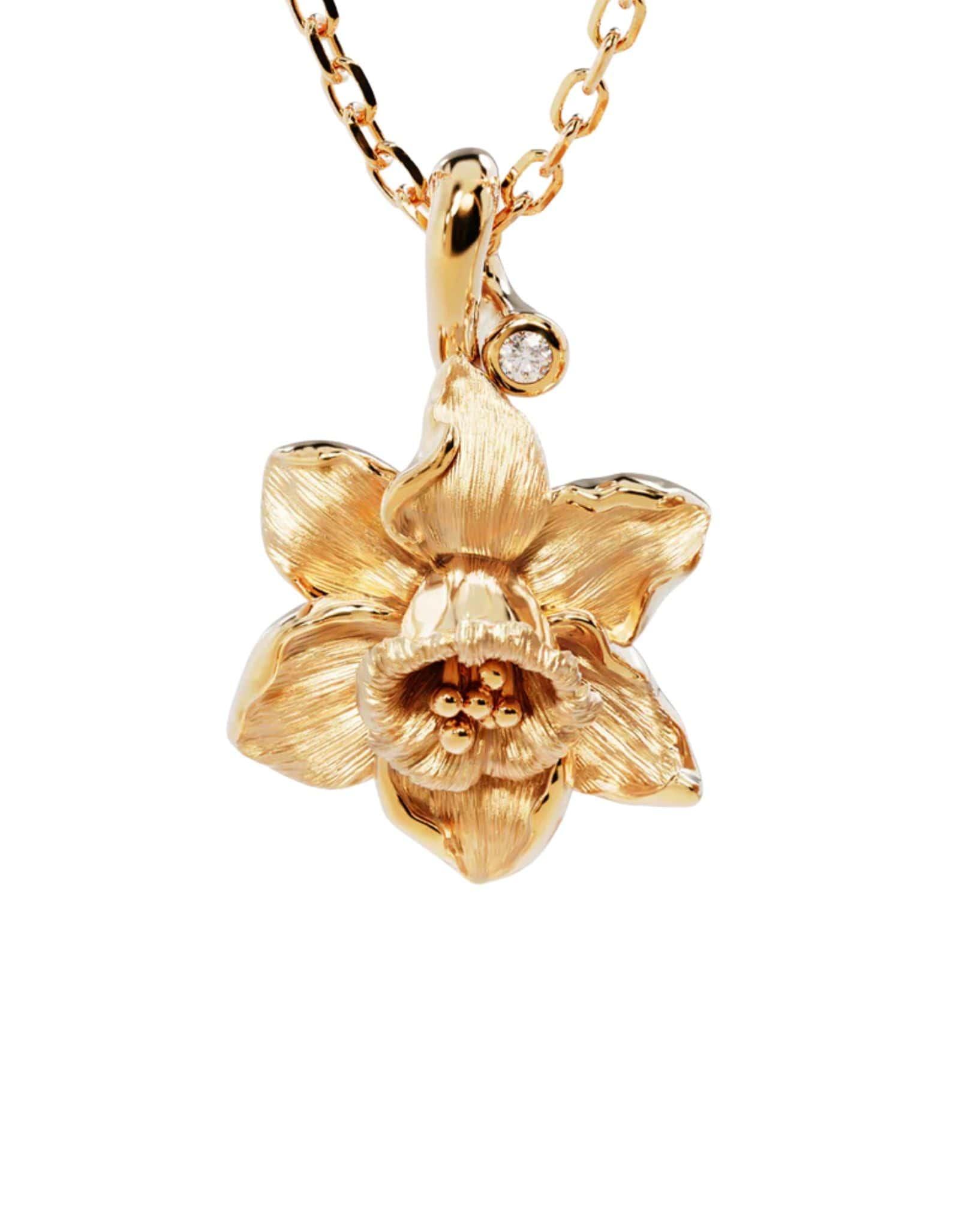 By Charlotte 18k Gold Vermeil Birth Flower Necklace - Daffodil March