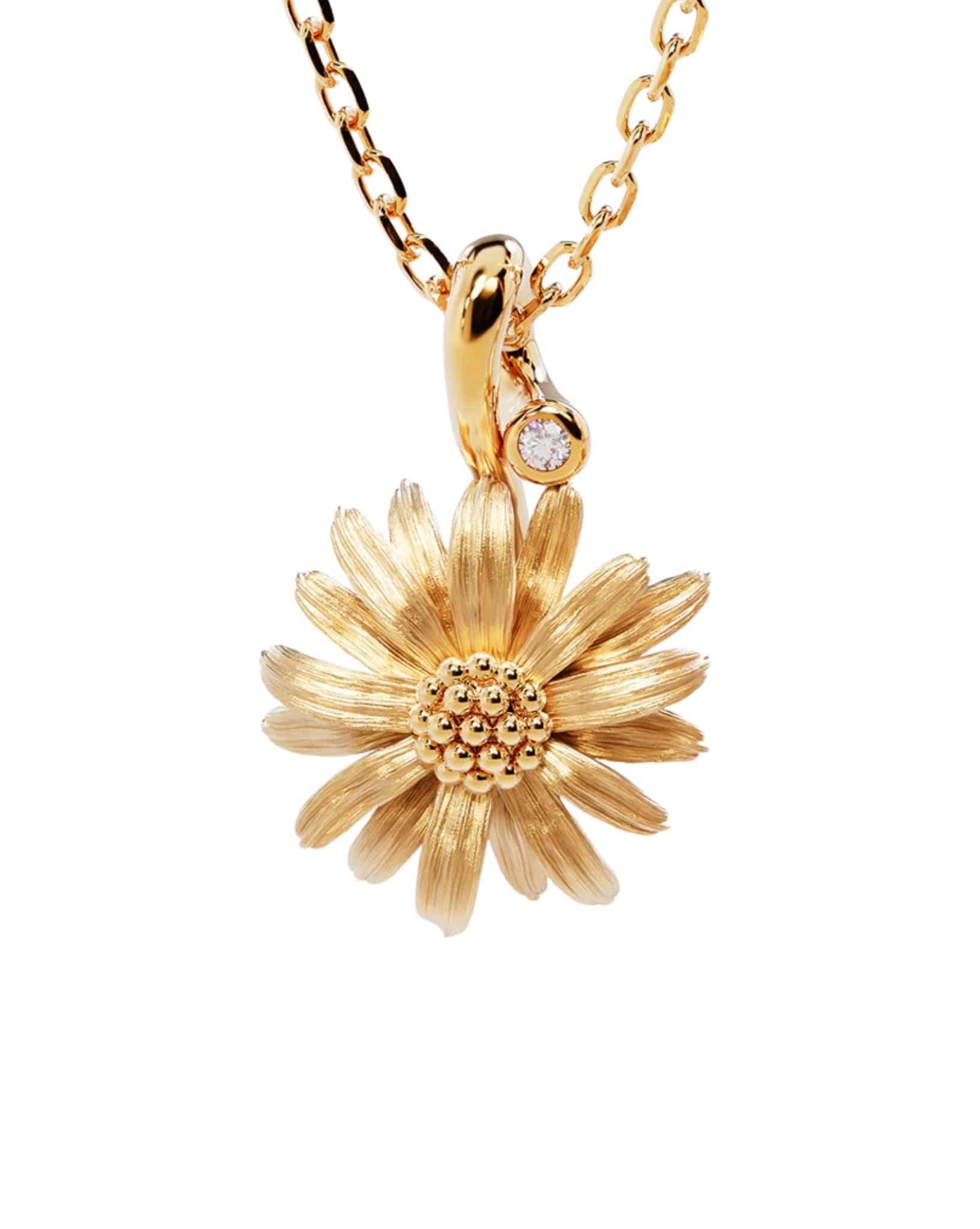 By Charlotte 18k Gold Vermeil Birth Flower Necklace - Daisy April