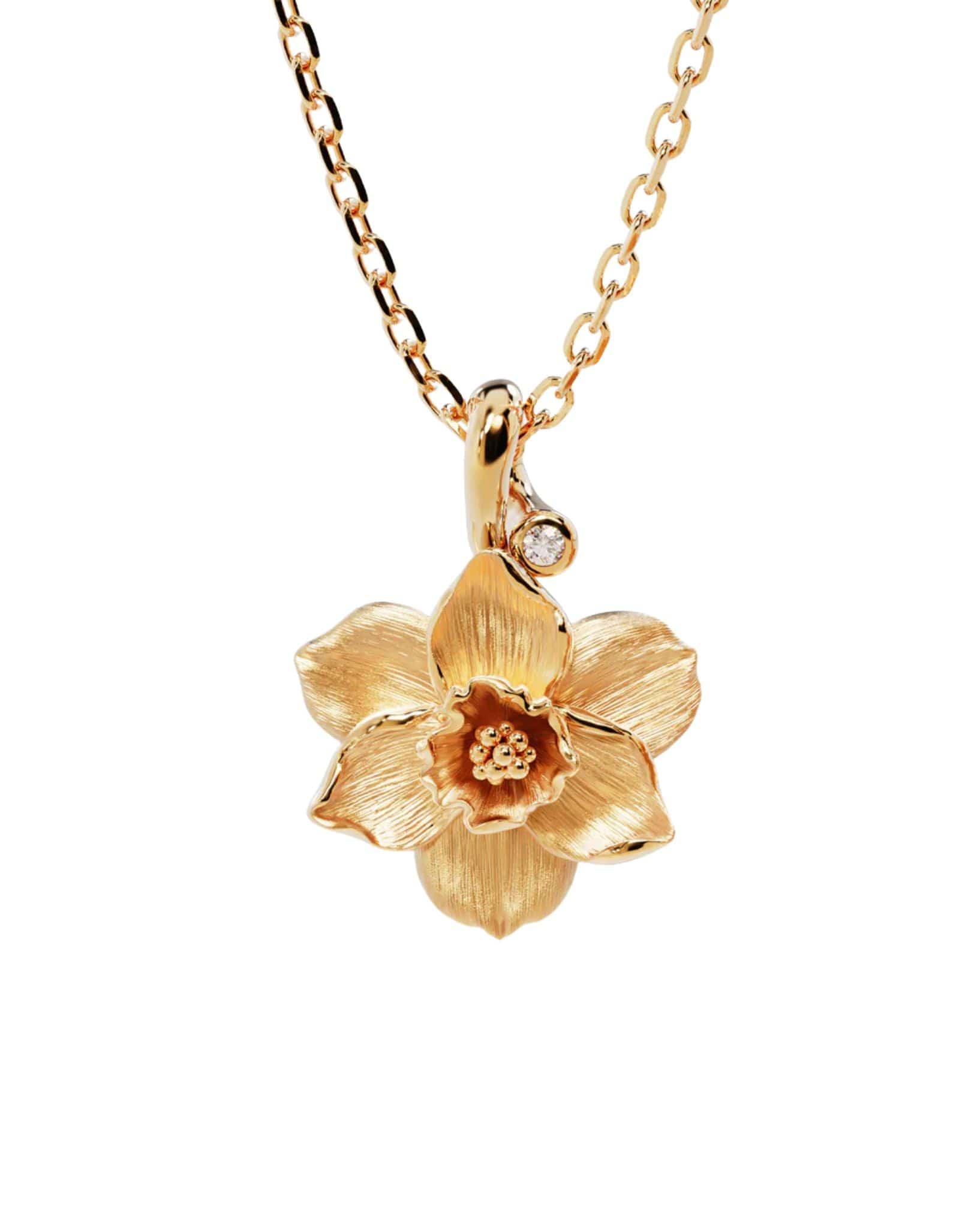 By Charlotte 18k Gold Vermeil Birth Flower Necklace - Narcissus December