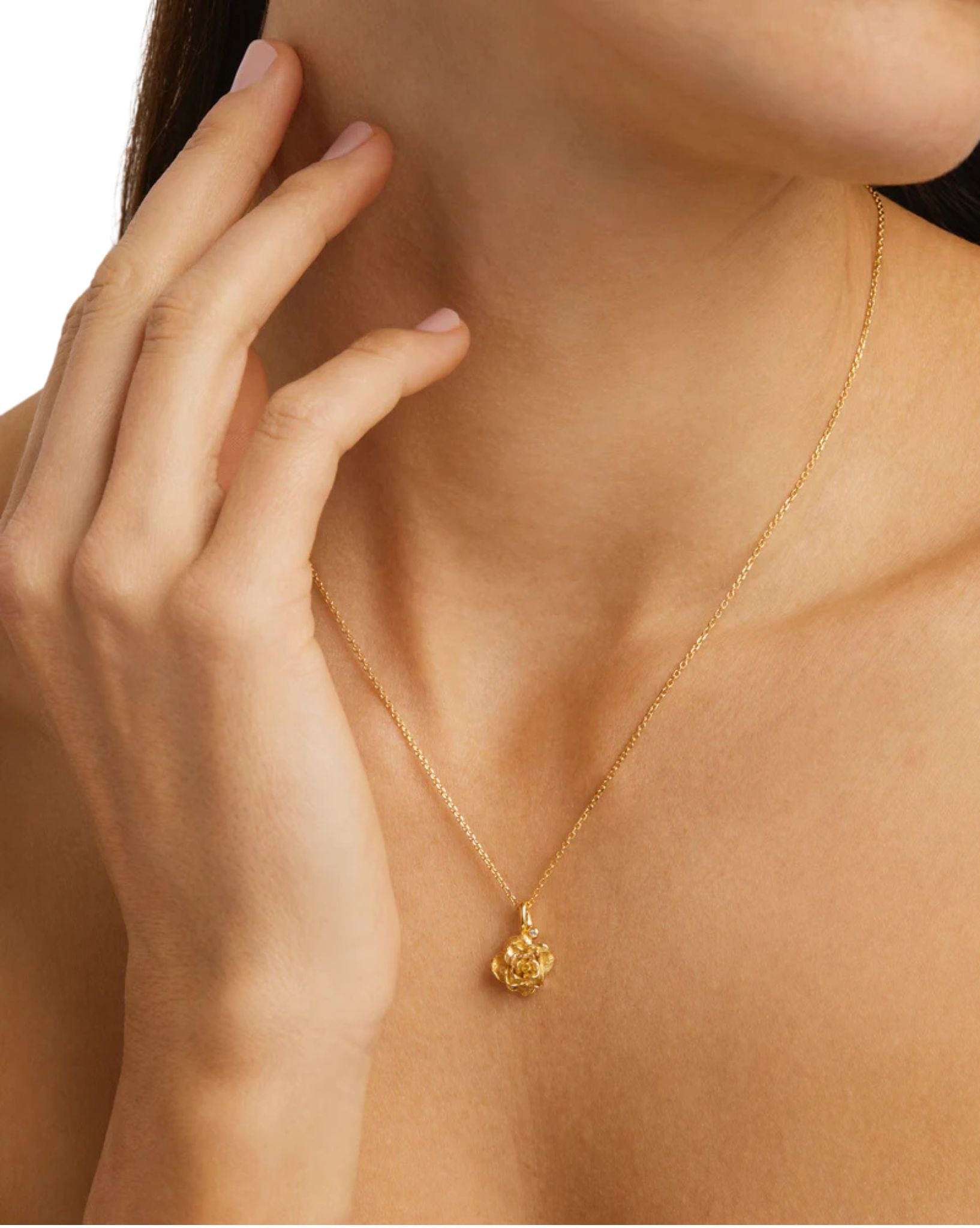 By Charlotte 18k Gold Vermeil Birth Flower Necklace - Rose June